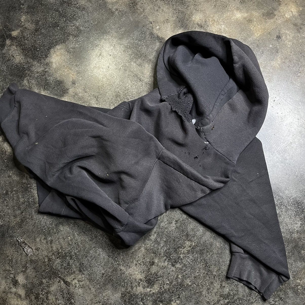 Vintage vintage thrashed black blank baggy hoodie Size US XL / EU 56 / 4 - 8 Thumbnail