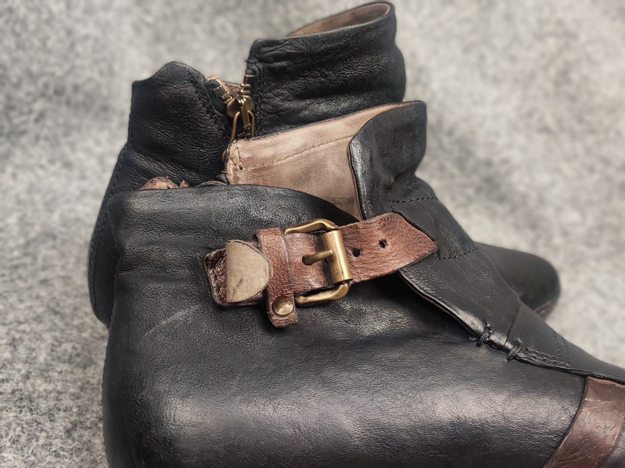 A.S.98 A.S.98 Airstep Itay Design Zip Buckle Boho Biker Ankle Boots Size US 8 / IT 38 - 18 Thumbnail