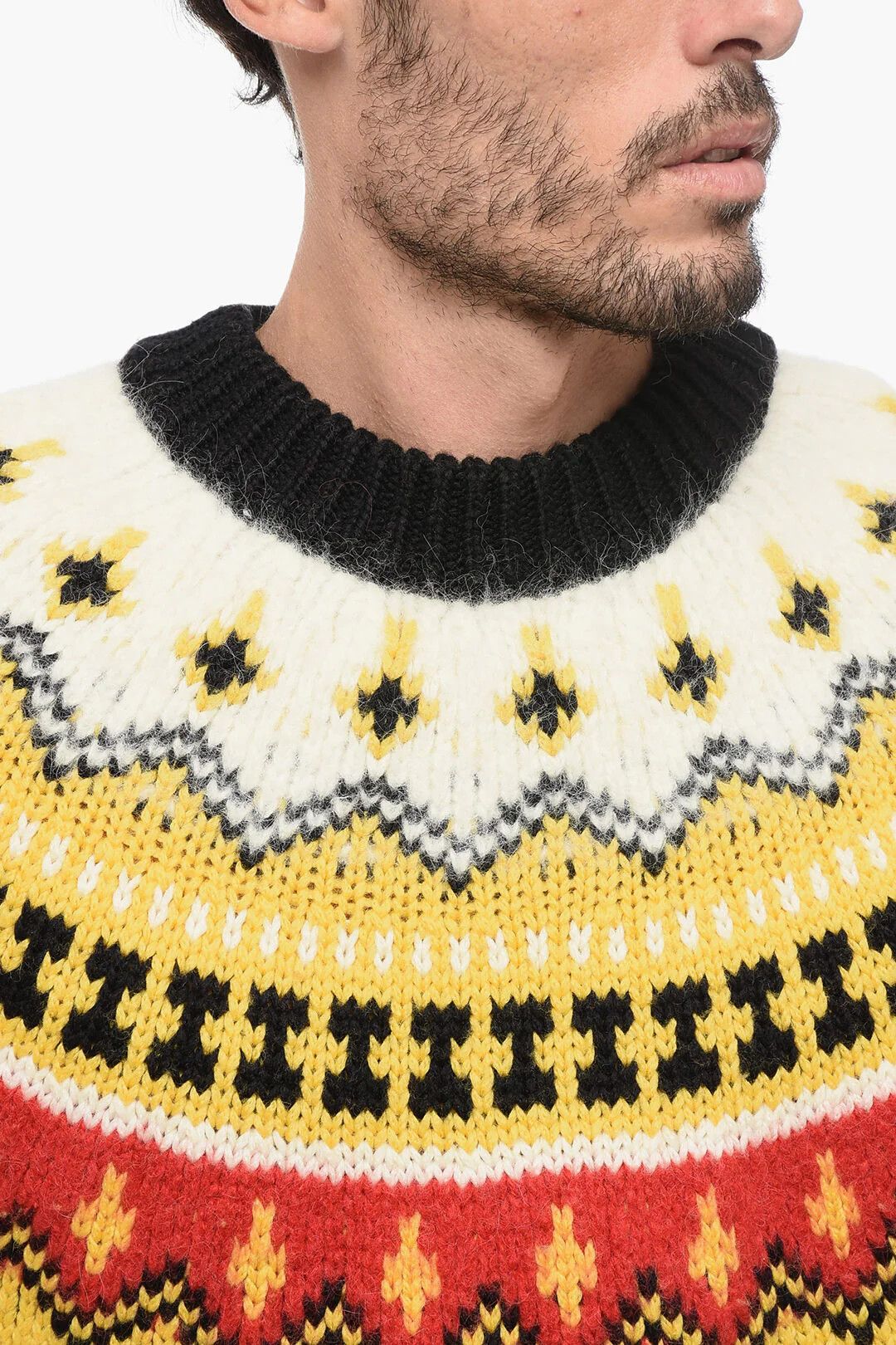 Moncler og1mm0426 Crewneck Wool-Blend Sweater in Yellow Size US S / EU 44-46 / 1 - 4 Thumbnail