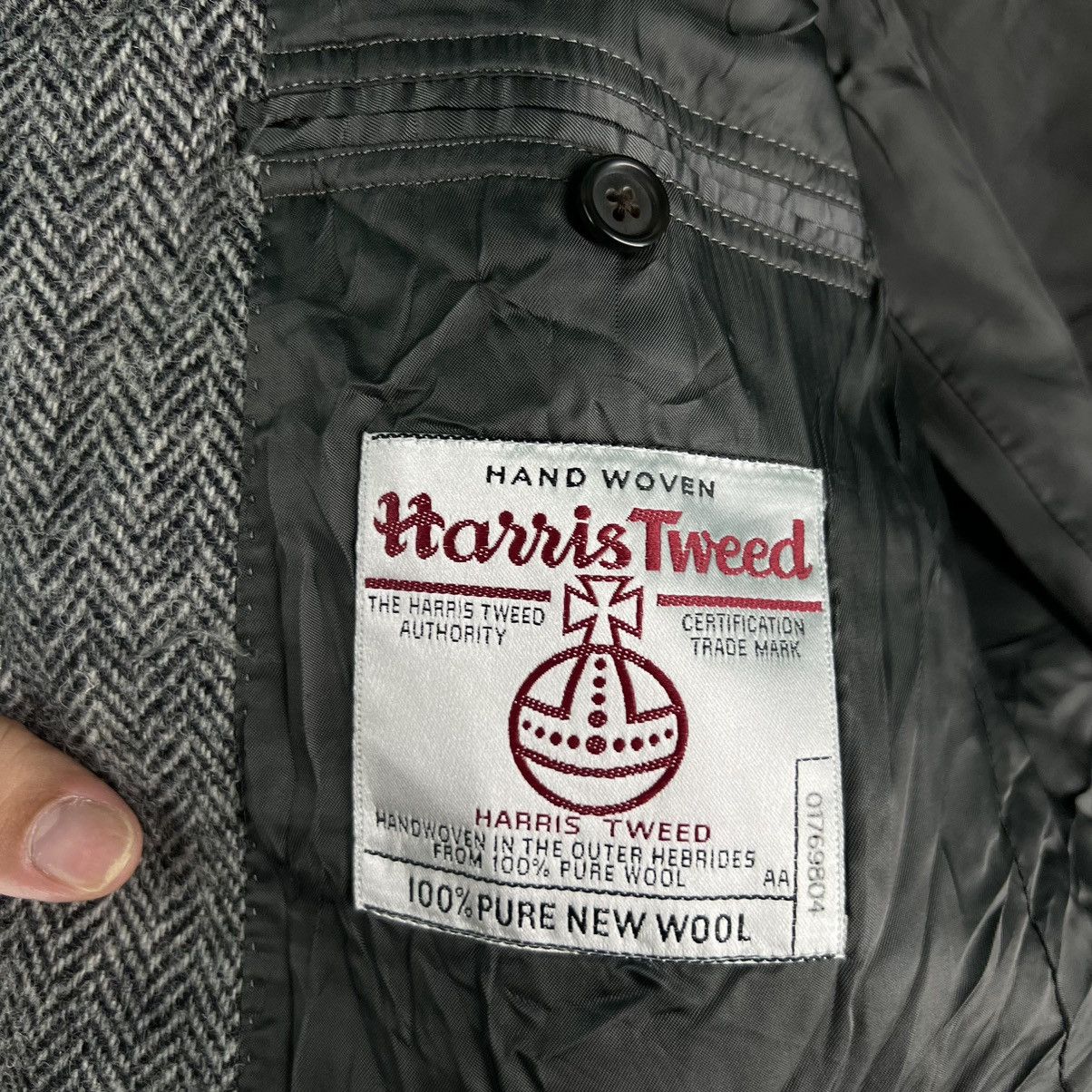 Harris Tweed 🔥VINTAGE WOOL JACKET HARRIS TWEED HERRINGBONE DOUBLE BREAST Size US M / EU 48-50 / 2 - 9 Thumbnail