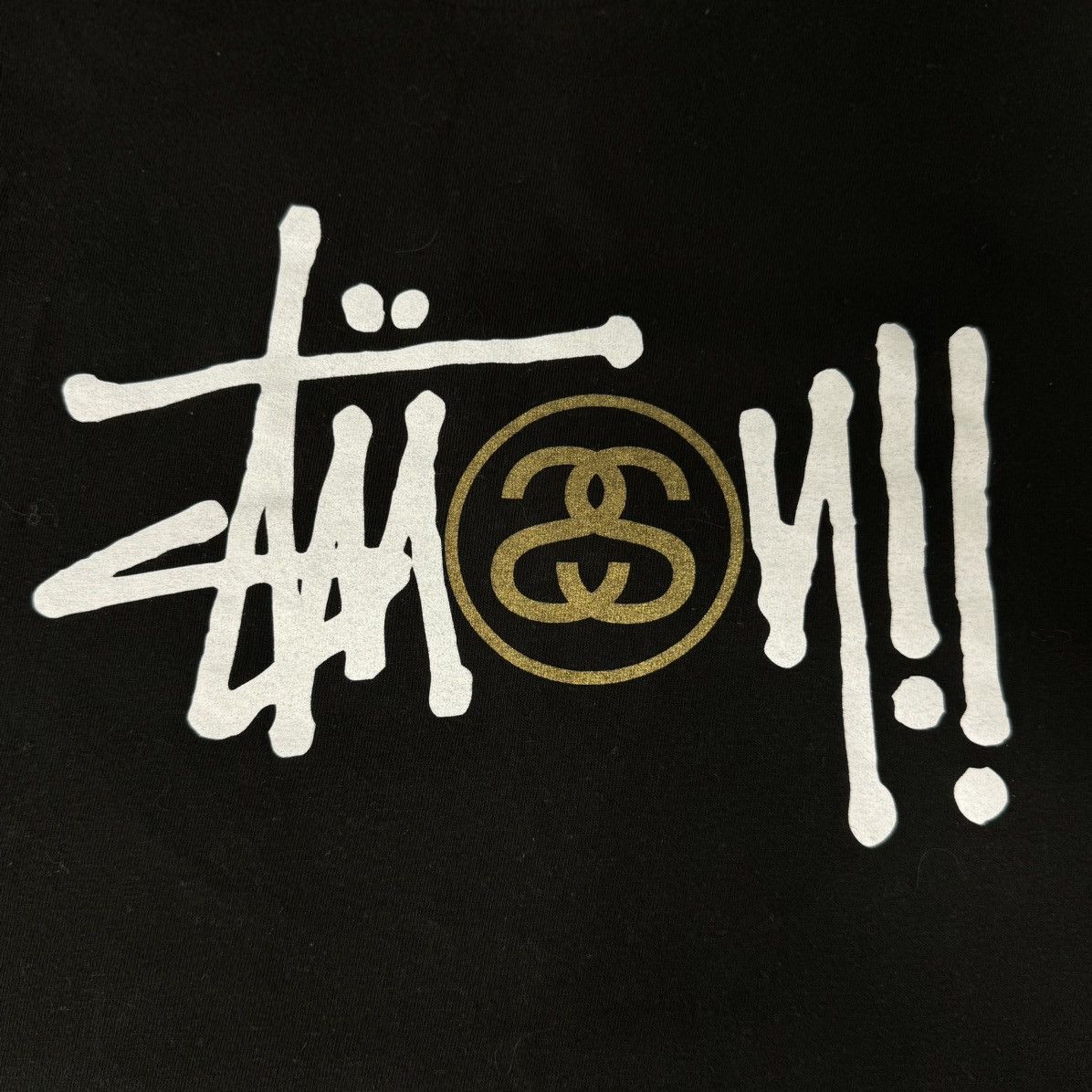 Stussy × Vintage STUSSY LOGO TEE BLACK/GOLD Size US L / EU 52-54 / 3 - 2 Thumbnail