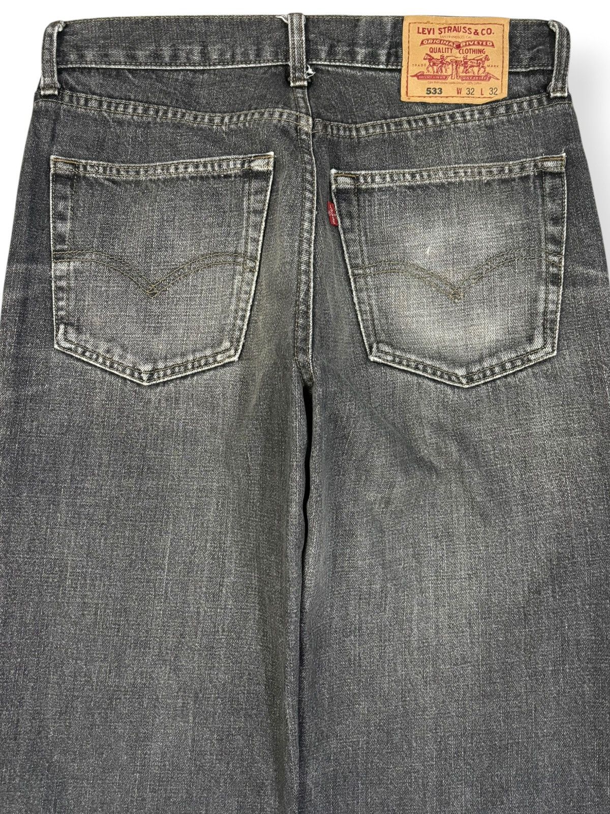 Levi's Vintage Y2K Levis 533 Charcoal Black Faded Wash Jeans Size US 30 / EU 46 - 11 Thumbnail