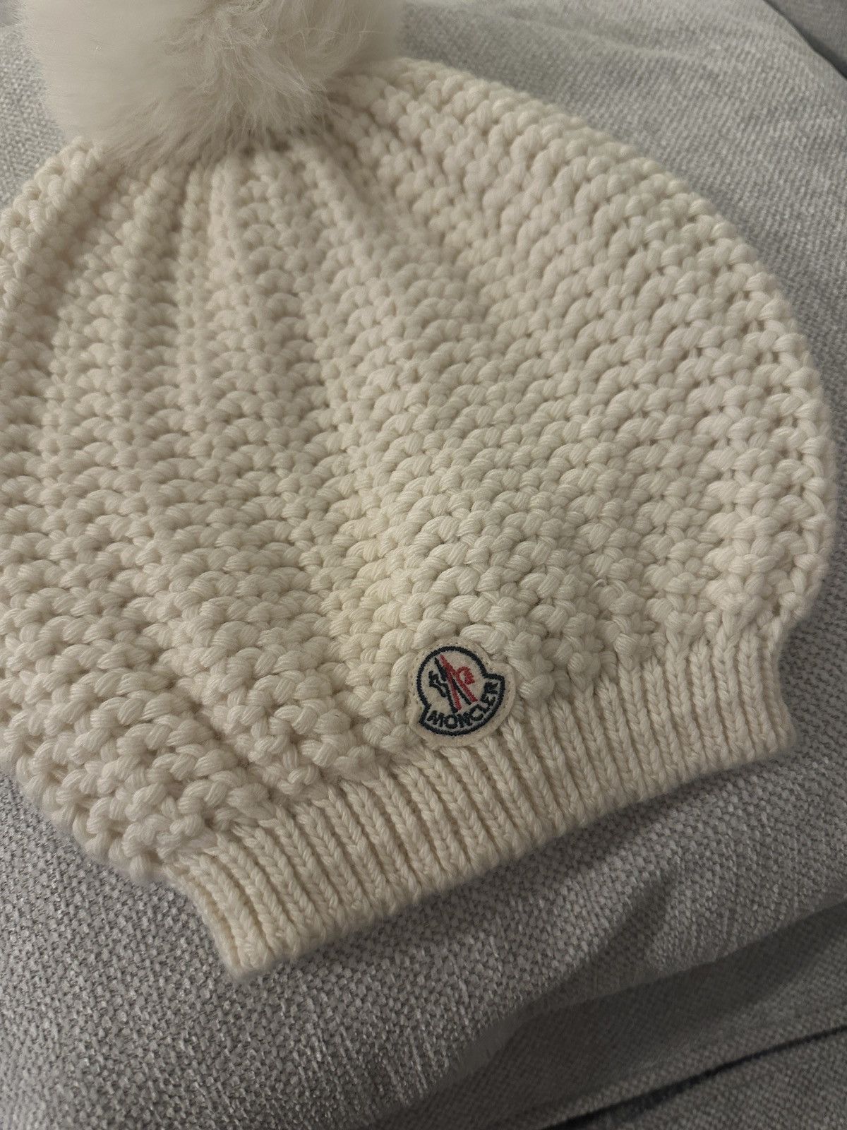 Moncler Moncler white fur wool hat Size ONE SIZE - 3 Thumbnail