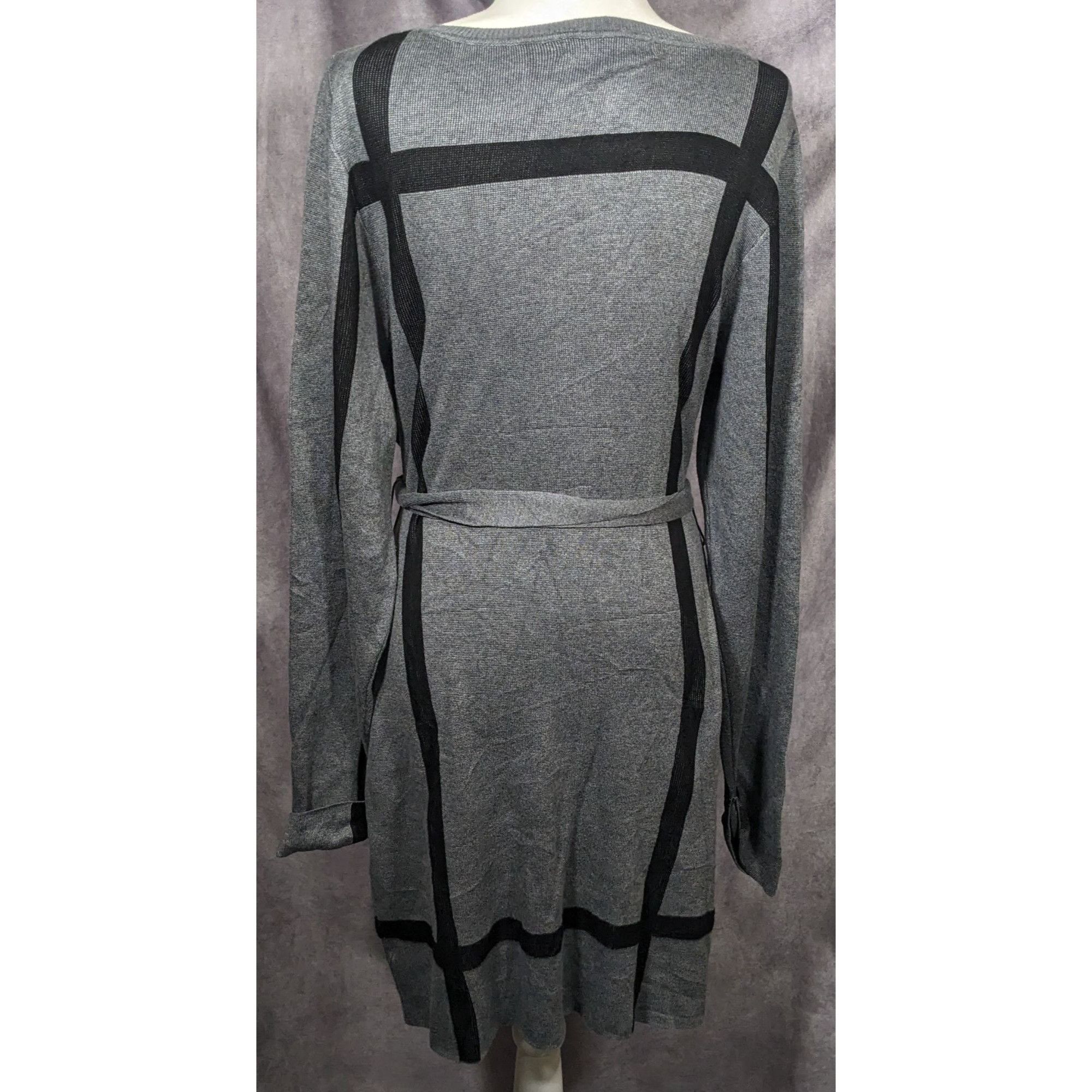 Other Love Scarlett Grey And Black Accent Striped Tie Waist Sweate Size L / US 10 / IT 46 - 5 Thumbnail