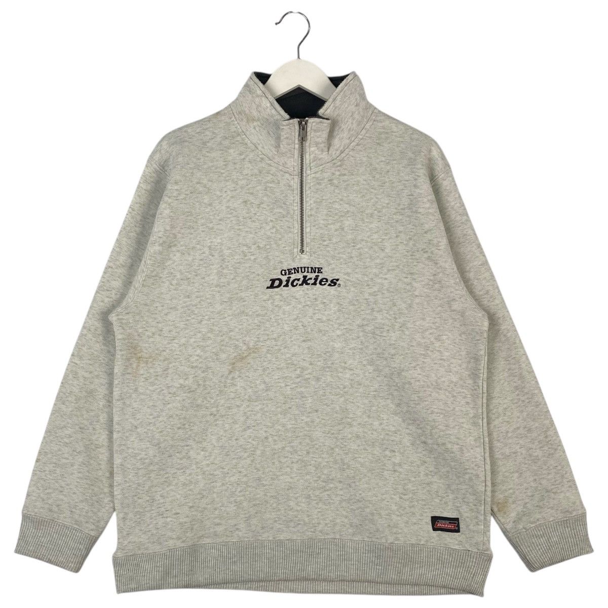 Vintage Vintage Dickies Quater Zip Sweatshirt Grey Pullover Jumper M Size US M / EU 48-50 / 2 - 1 Thumbnail