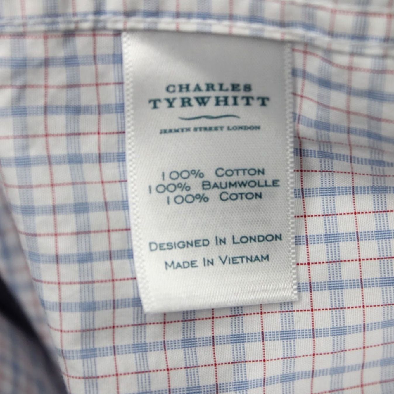 Charles Tyrwhitt Charles Tyrwhitt Shirt Mens 17 1/2 34 Blue Check Long Sleeve 100% Cotton Classic Fit Non-Iron Dress Shirt Mens Size US XXL / EU 58 / 5 - 7 Thumbnail