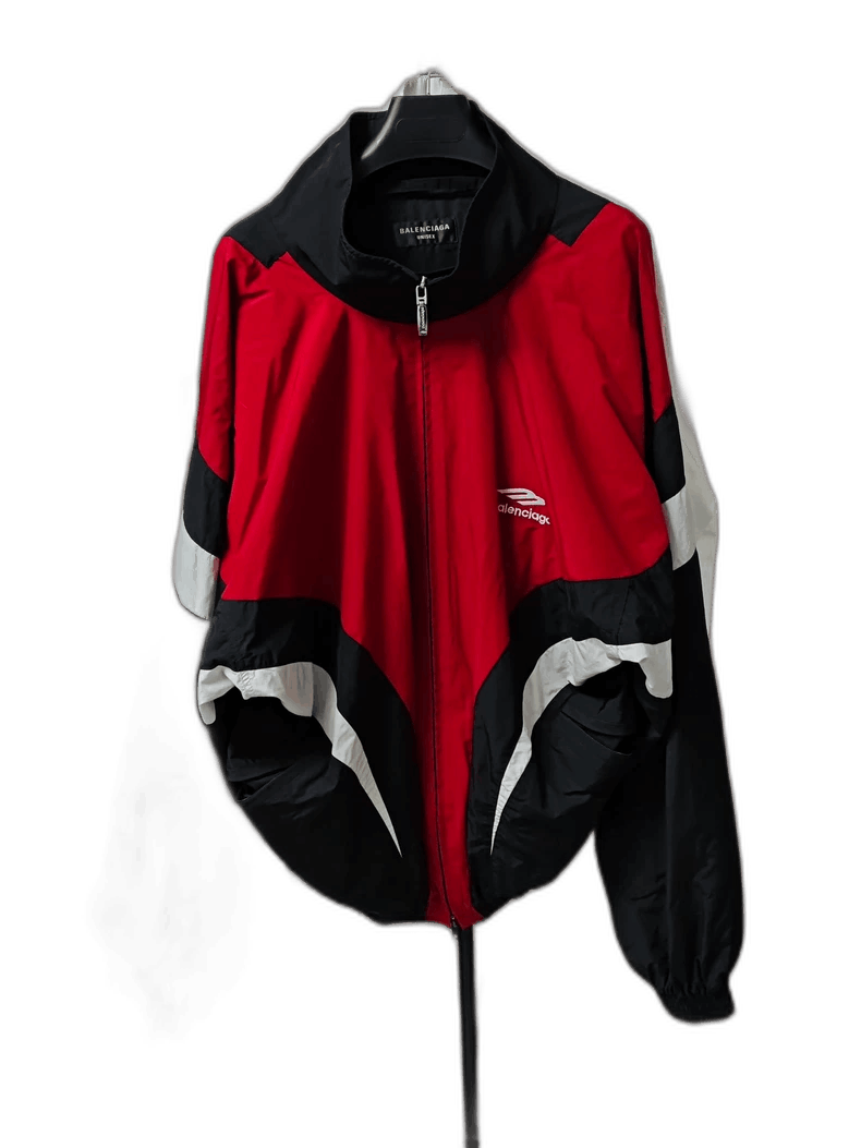 Balenciaga Off Shoulder Red and White Jacket