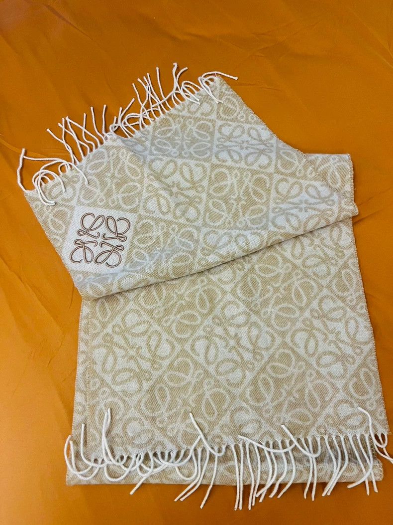 Loewe LOEWE Double face embroidered tassel scarf Size ONE SIZE - 2 Thumbnail