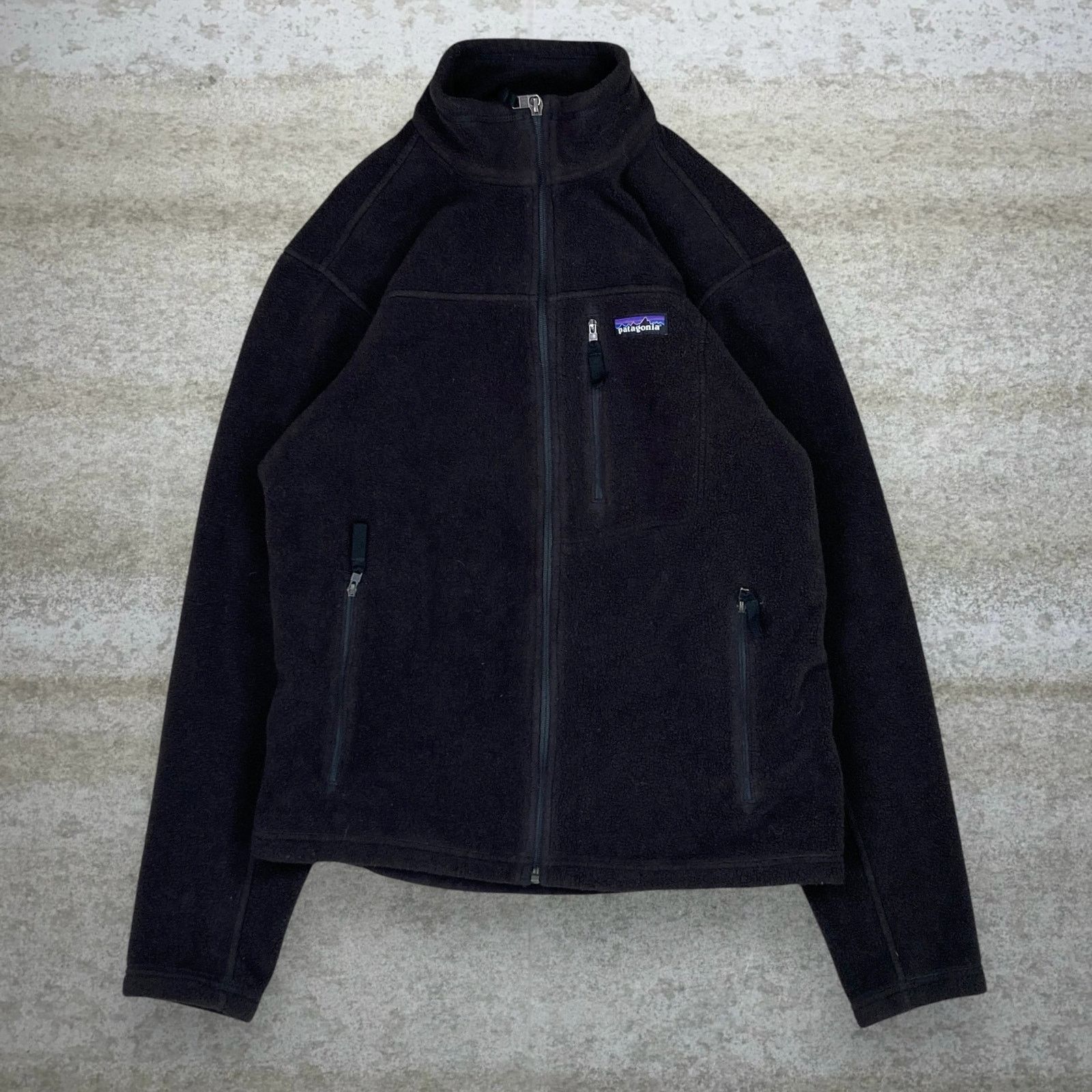 Crazy Patagonia Synchilla Jacket Jet Black Fleece Full Zip
