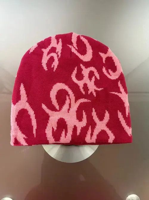 Y2K Fire Beanie (red + pink)