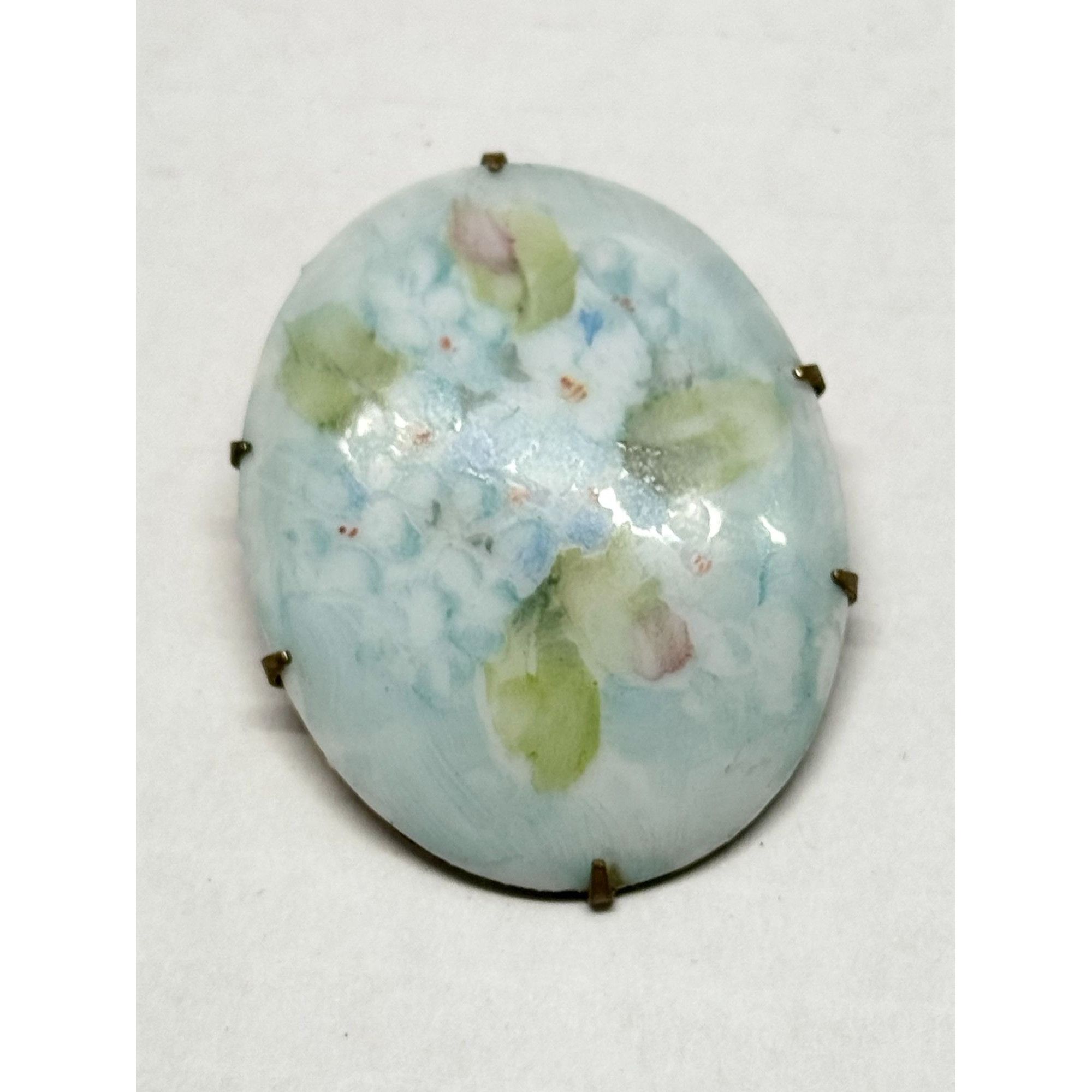 Vintage Estate porcelain flower brooch pin Size ONE SIZE - 5 Thumbnail