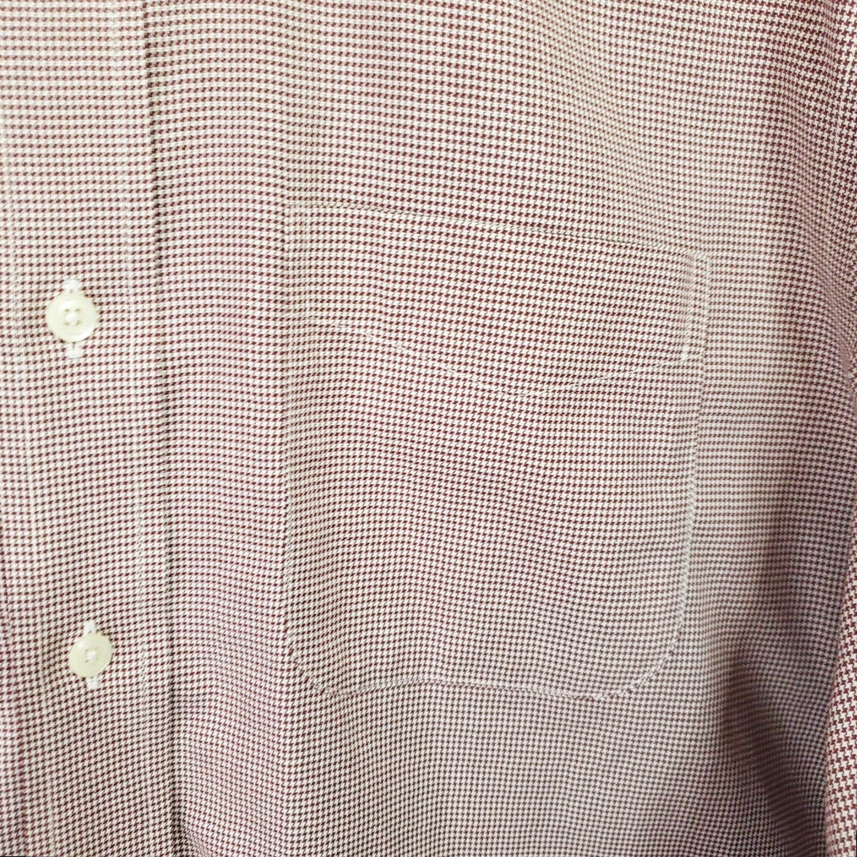 Vintage LL Bean Mens L Red Wrinkle Resistant Long Sleeve Button Up Houndstooth Shirt Size US L / EU 52-54 / 3 - 5 Thumbnail