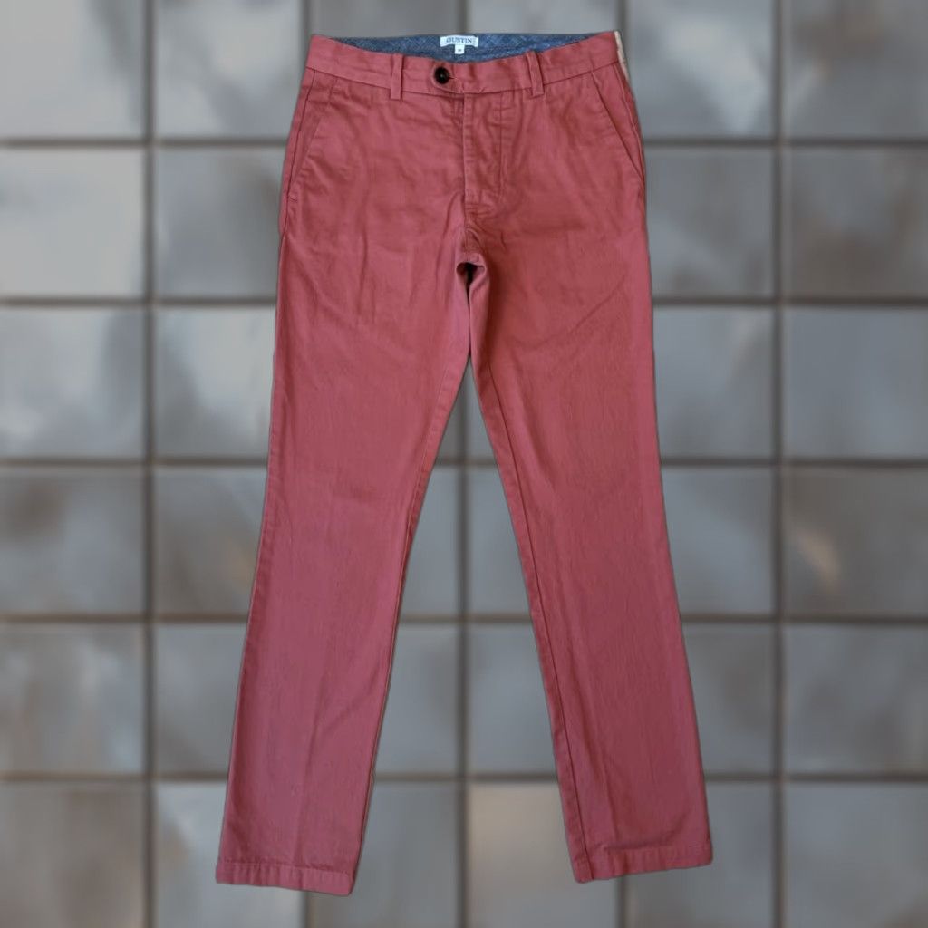 Gustin Gustin American Chino Pants 30 Red Cotton Canvas 5-Pocket Button Zip Regular Straight Men Size US 30 / EU 46 - 1 Thumbnail