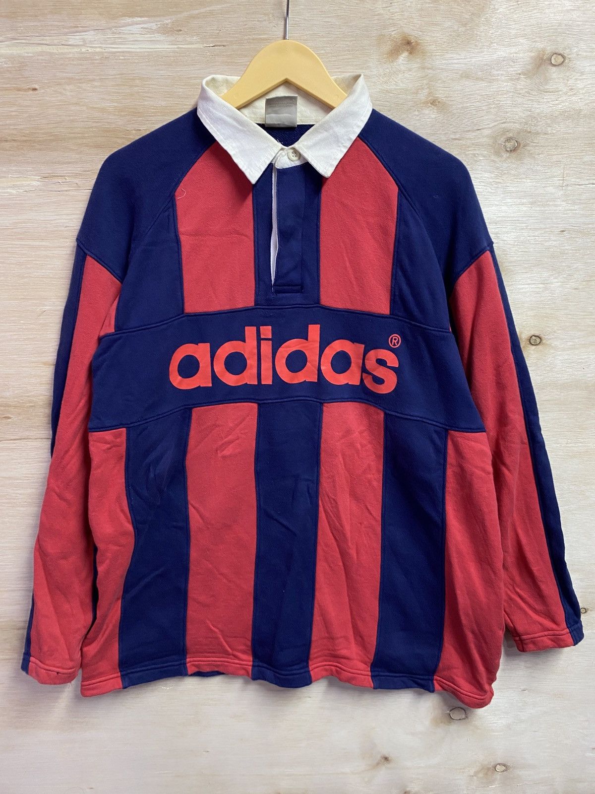 Adidas vintage Adidas long-sleeve rugby polo shirt Size US XL / EU 56 / 4 - 1 Thumbnail