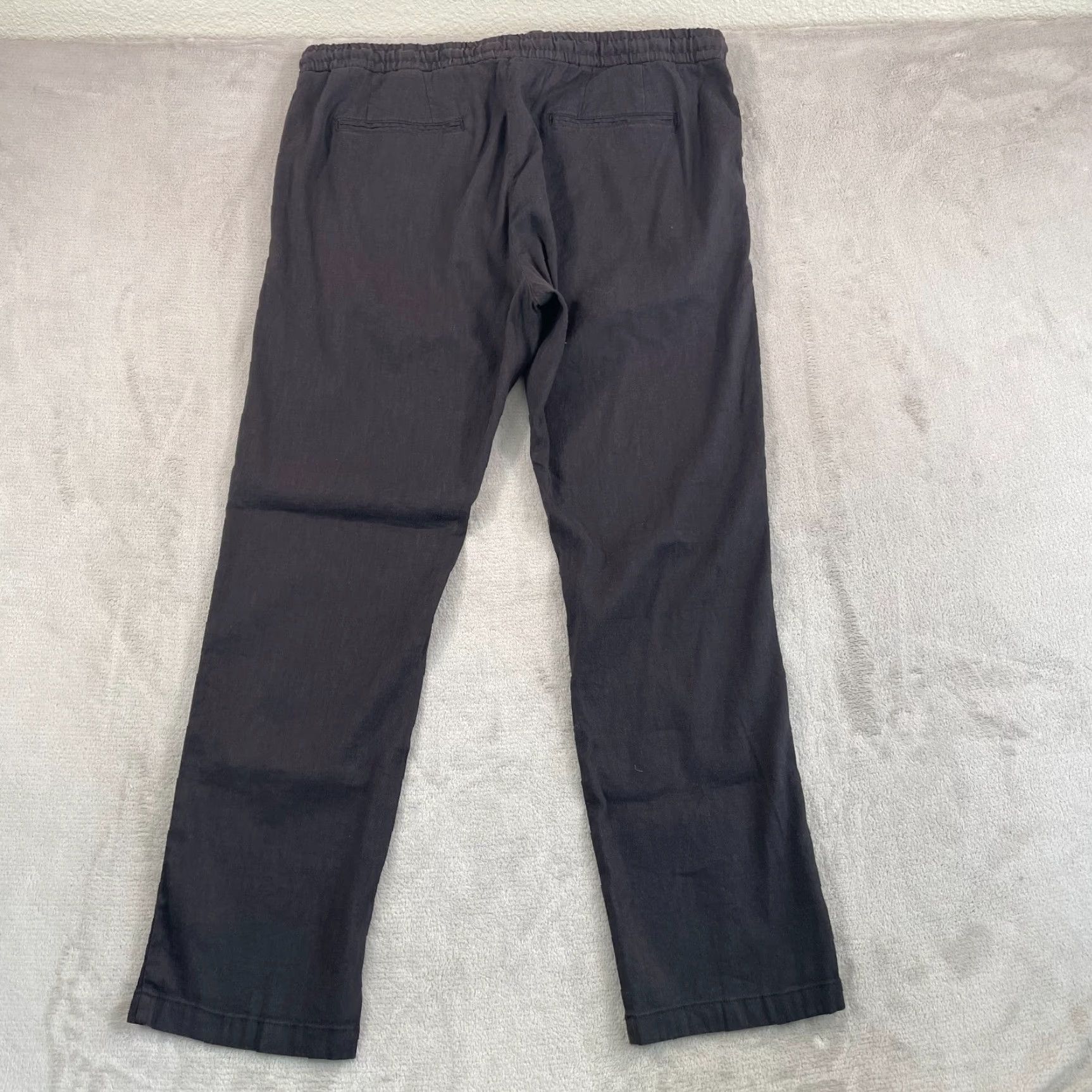 John Varvatos John Varvatos Campos Pants Men 40x33 Black Linen Blend Relaxed Fit NWT 248 Size US 40 / EU 56 - 6 Thumbnail