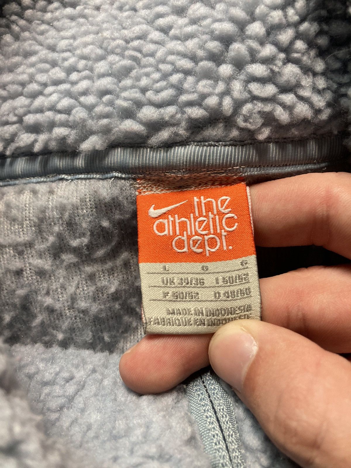 Nike × Vintage ⛩️Nike 1/3zip custom sherpa fleece vintage y2k biglogo blue Size US L / EU 52-54 / 3 - 5 Thumbnail