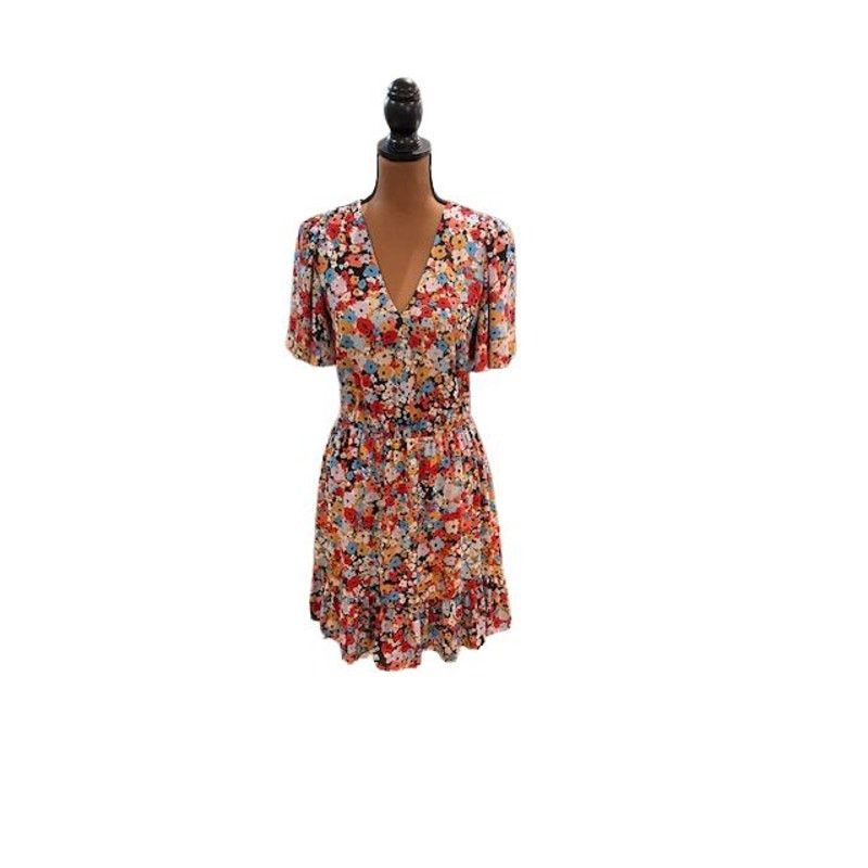 Rebecca Minkoff Rebecca Minkoff “Sorcha” Floral Deep-V Mini Dress – Size XS Size XS / US 0-2 / IT 36-38 - 1 Thumbnail