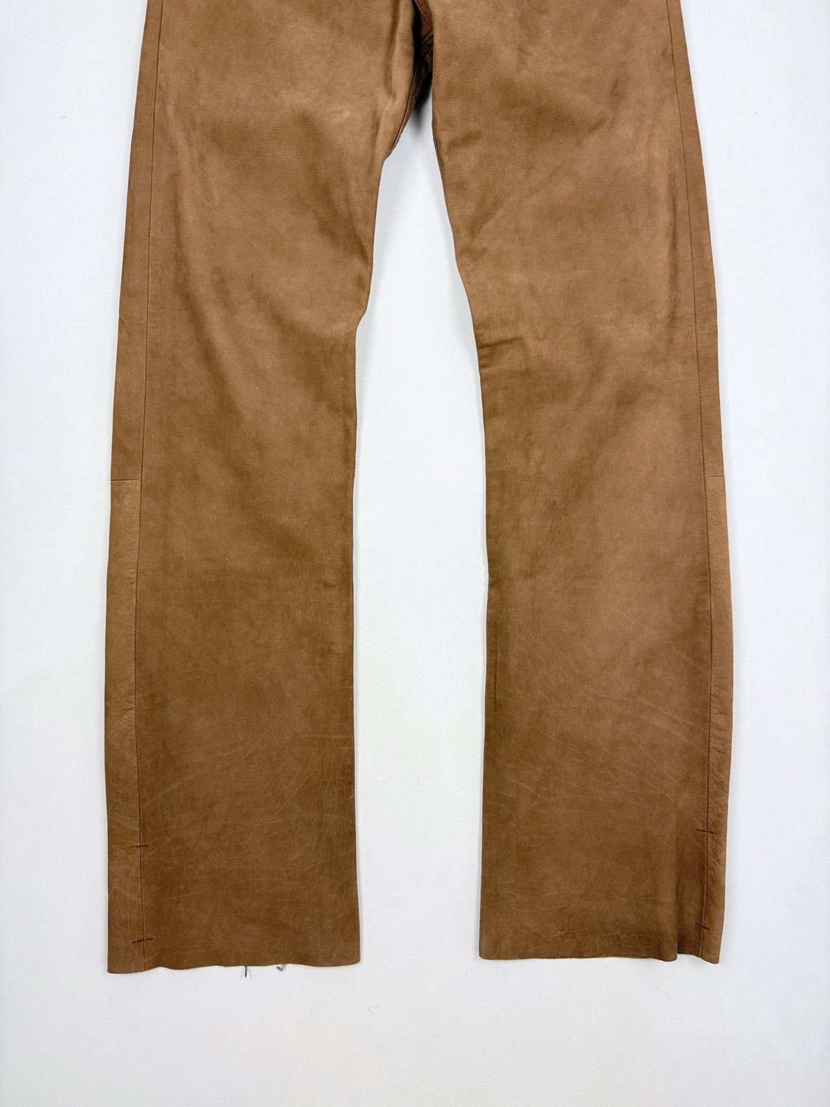 Vintage 1990’s Vintage Ricano Brown Leather Biker Rider Pants 30X32 Size US 30 / EU 46 - 6 Thumbnail