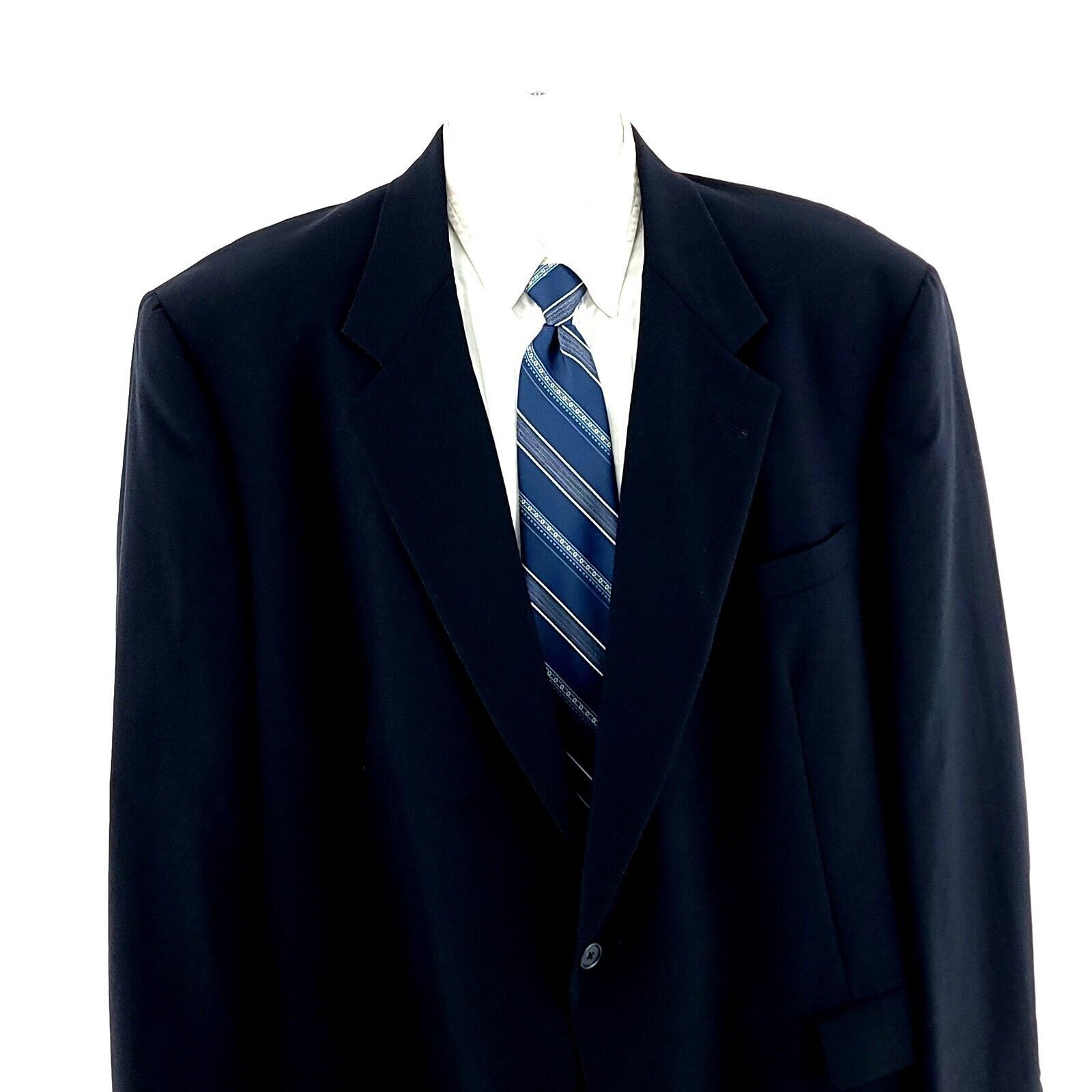 Hart Schaffner Marx Hart Schaffner Marx Wool Blue 2 Button Blazer Suit Jacket 48 Size 48L - 1 Thumbnail