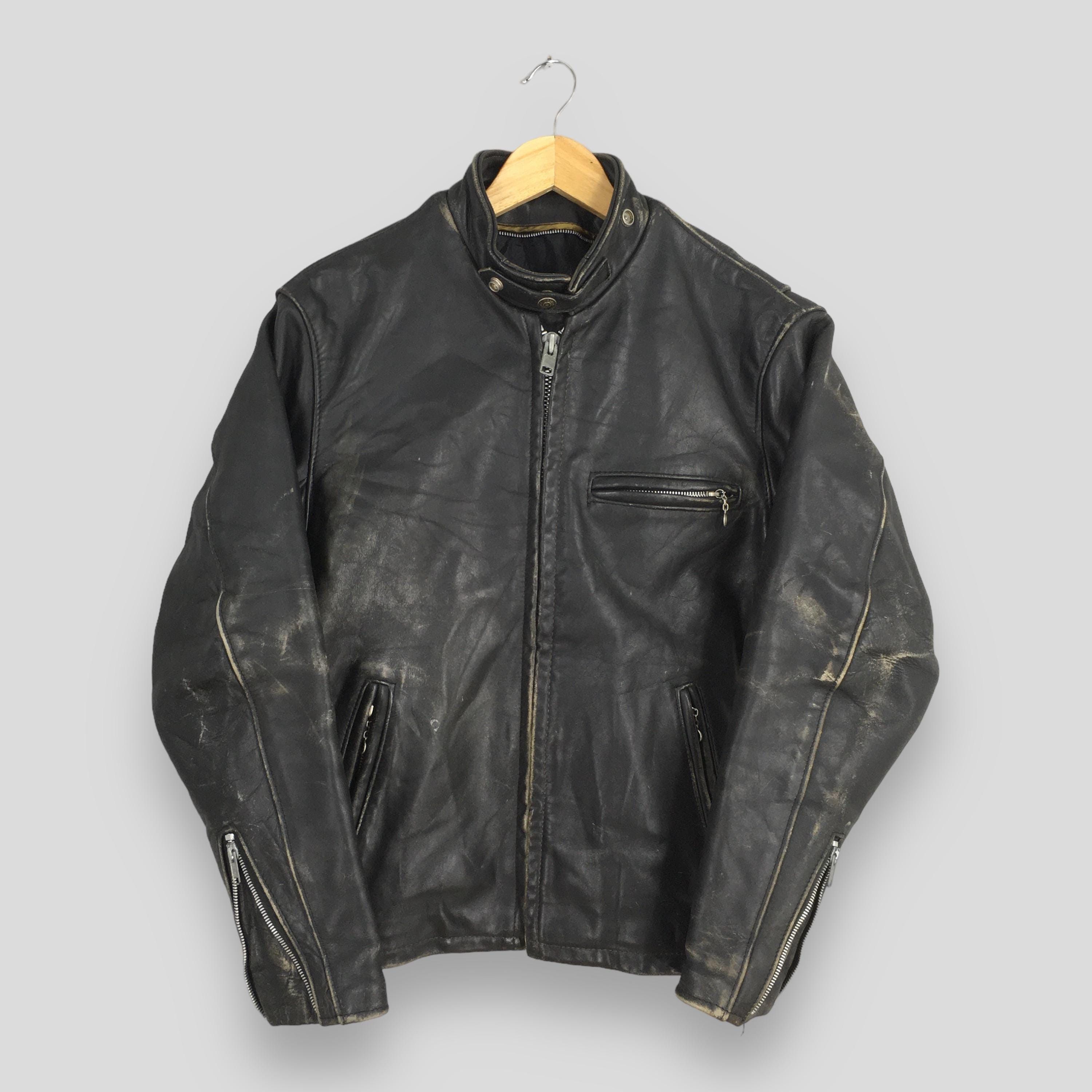 Schott × Stussy Stussy x Schott NYC Leather Racing Jacket