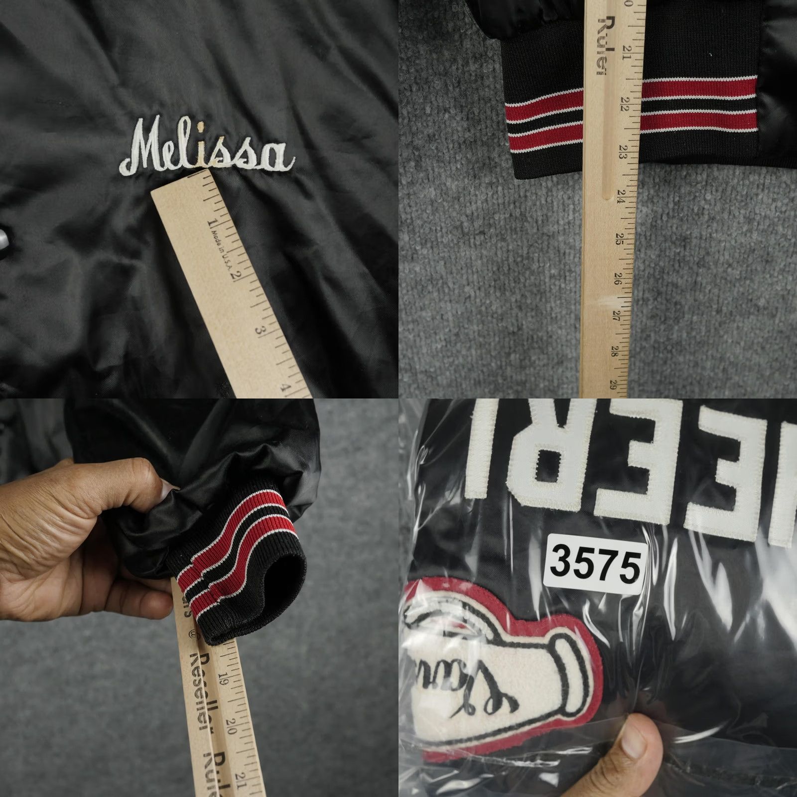 Dunbrooke VINTAGE Dunbrooke Jacket Womens M Satin Colonial Cheerleading Varsity Black 90s Womens Size M / US 6-8 / IT 42-44 - 9 Thumbnail