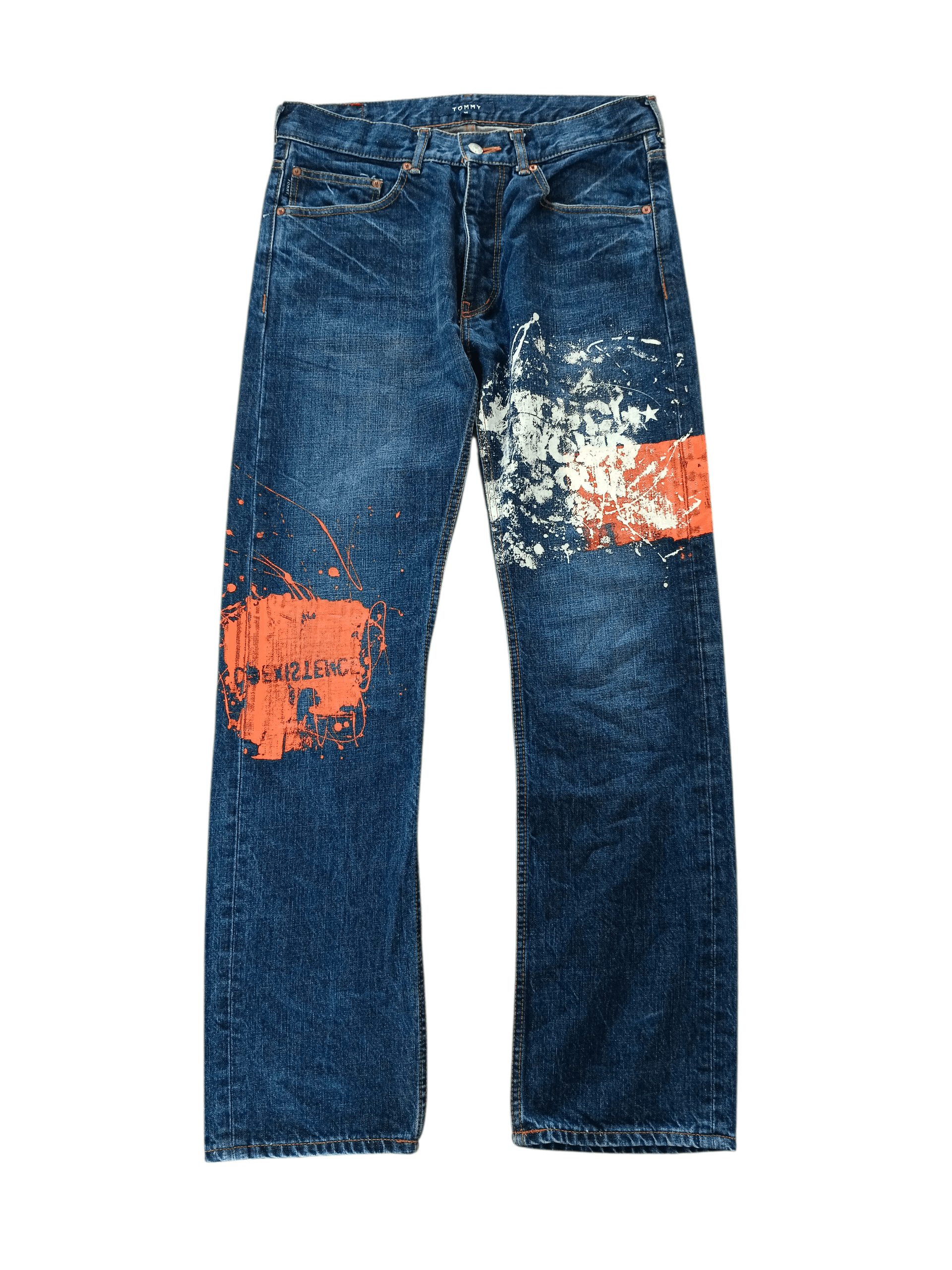 Tommy Hilfiger VINTAGE 90s SPLATTED TOMMY HILFIGER+ DRAGON Size US 32 / EU 48 - 1 Thumbnail