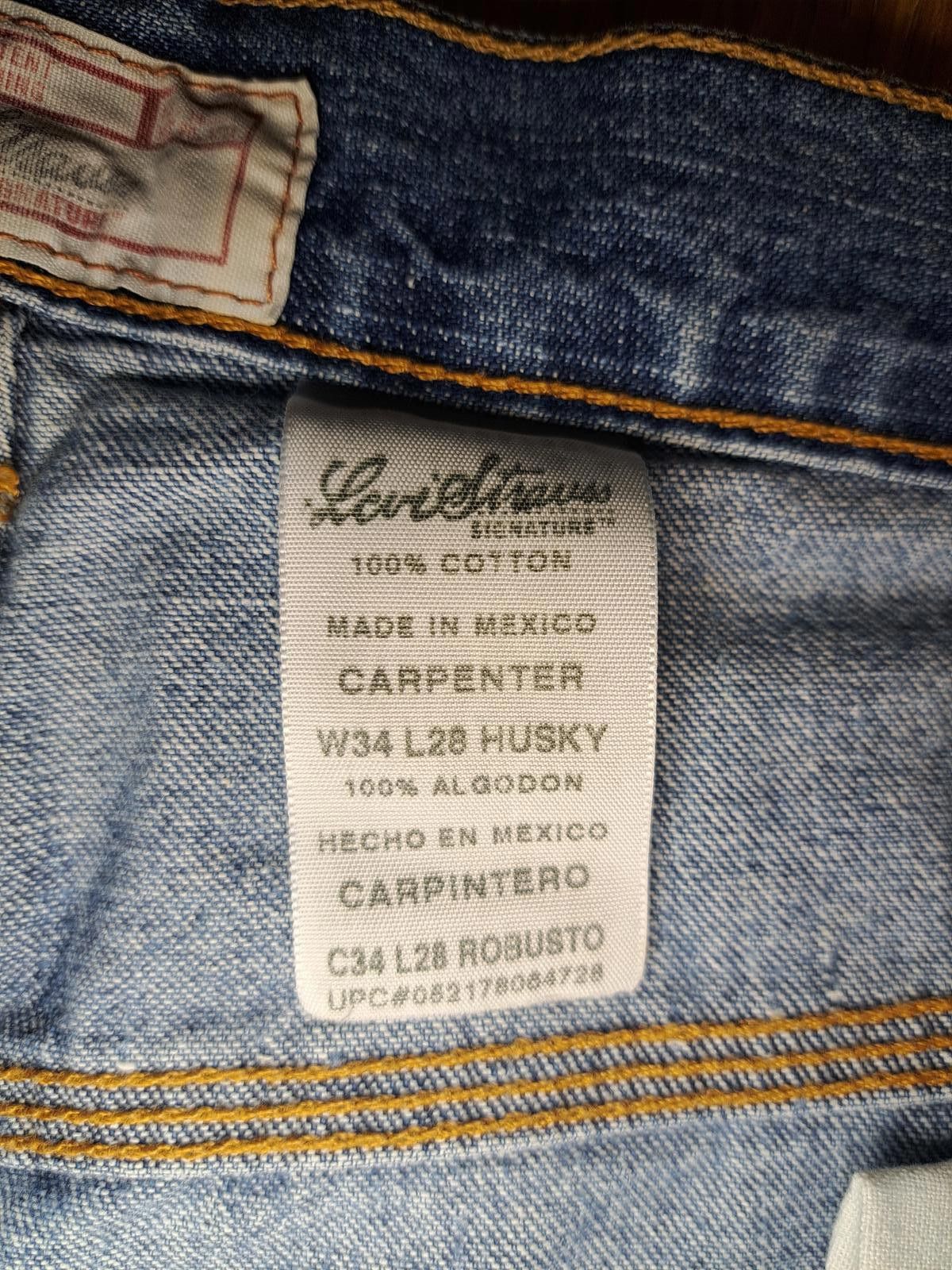 Levi's Levis Carpenter Denim Jeans Mens 34x28 Blue Cotton Husky Size US 34 / EU 50 - 3 Thumbnail