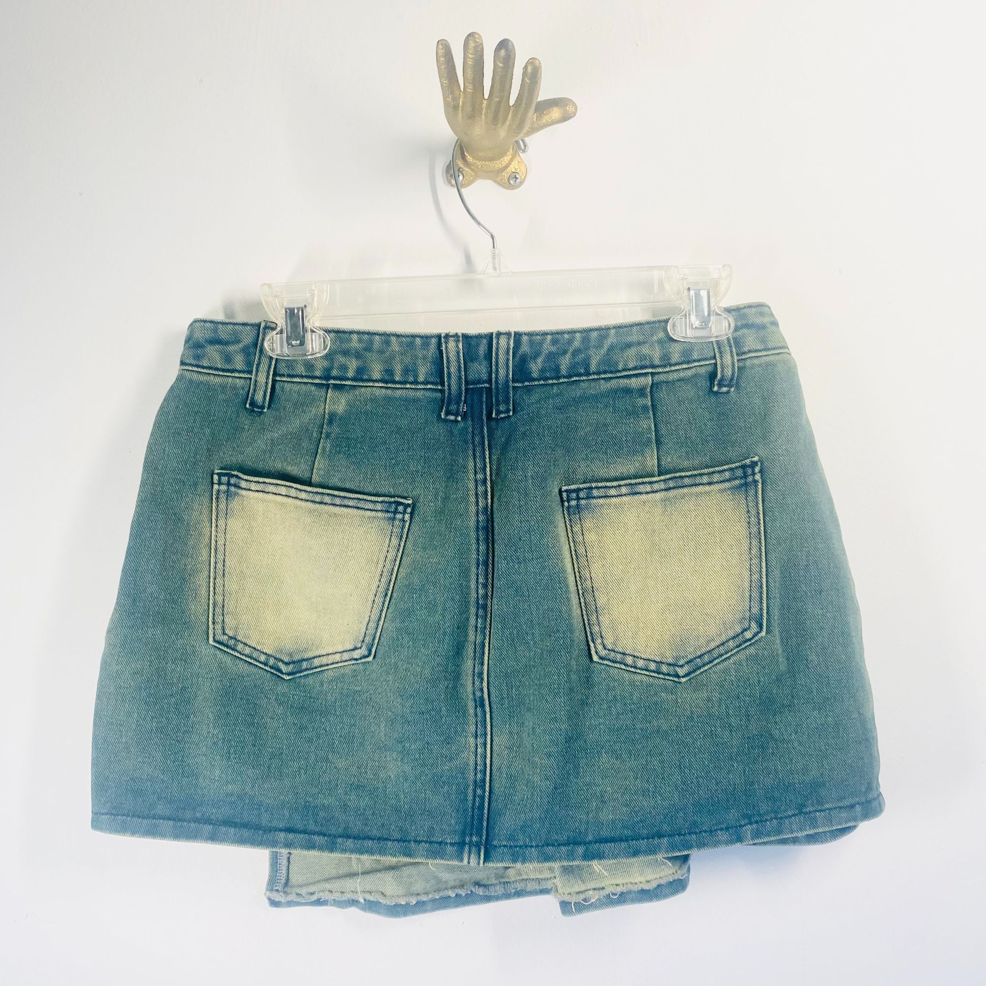 PrettyLittleThing PrettyLittleThing Denim Pleated Skirt With Side Zipper In Bl Size 28" / US 6 / IT 42 - 7 Thumbnail