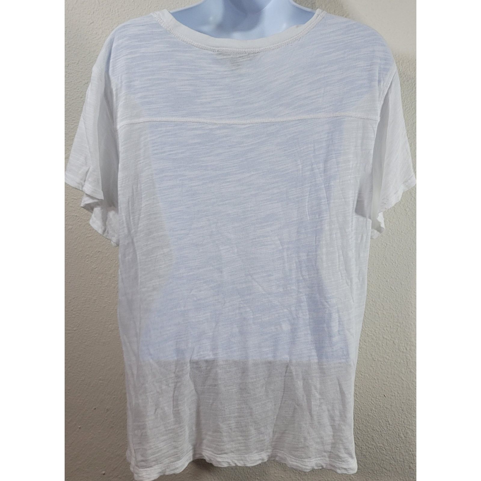 Banana Republic Banana Republic White Slub Knit Exposed Stitching Top Medium Size M / US 6-8 / IT 42-44 - 3 Thumbnail