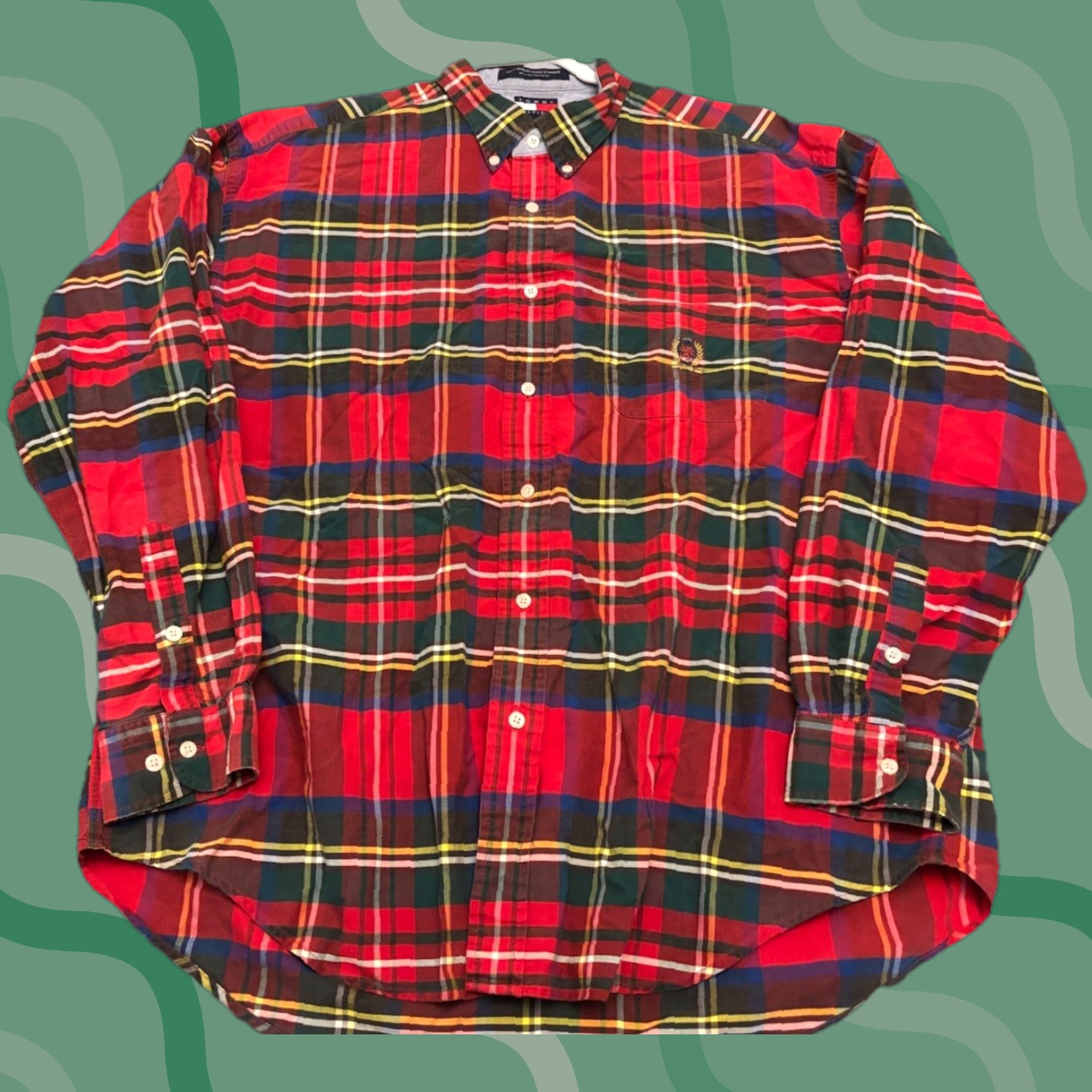 Tommy Hilfiger VINTAGE Tommy Hilfiger Men's XL Plaid Button-Up Long Sleeve Shirt 100% Cotton Size US XL / EU 56 / 4 - 1 Thumbnail