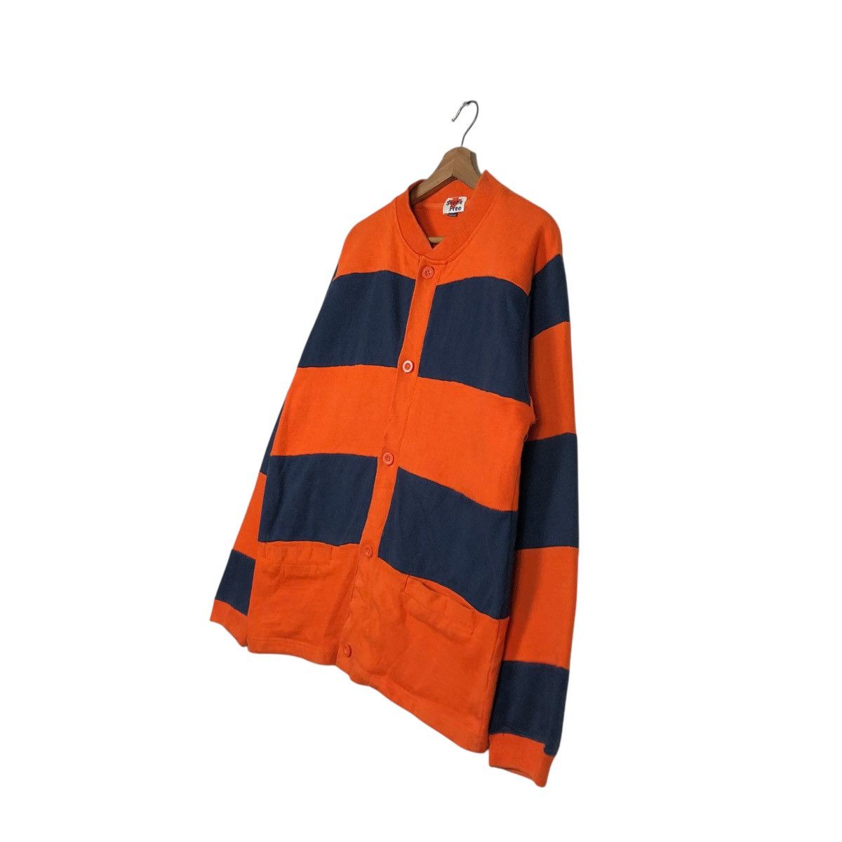 Japanese Brand 📌Vintage Button Bomber Cardigan Jacket Stone Free Striped Size US M / EU 48-50 / 2 - 3 Thumbnail