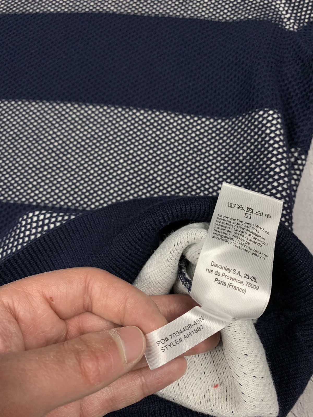 Designer × Lacoste Lacoste Luxury Mesh Sweater Striped designer casual luxury Size US S / EU 44-46 / 1 - 7 Thumbnail