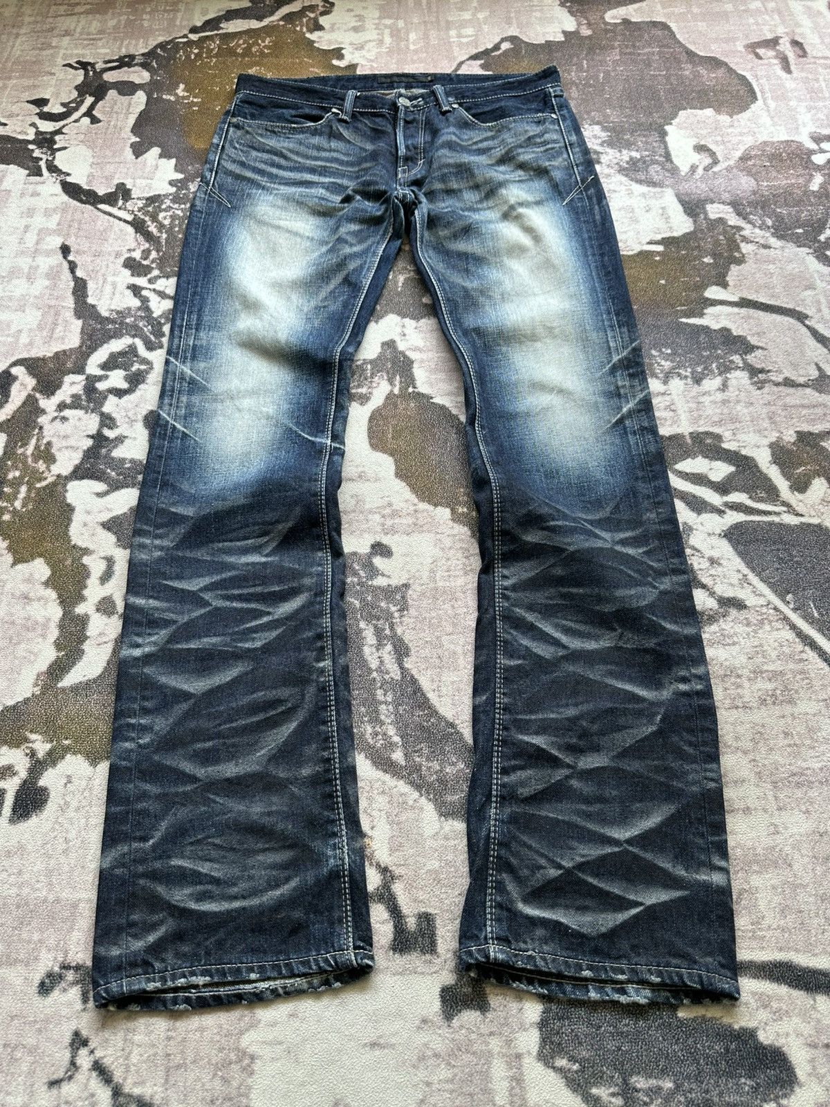 Yasuyuki Ishii AW11 FUGA whiskered denim jeans Size US 34 / EU 50 - 3 Thumbnail