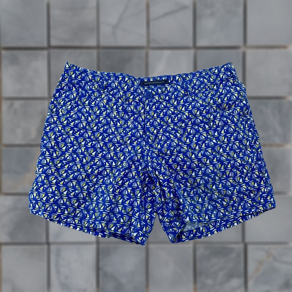 Nautica Columbia Womens 12 Shorts 36x6 Sailboat Print Cotton Nautical Blue Sailboat Geometric Vintage Beach Athletic Fishing Mens Womens Boys Girls Size 34" / US 12 / IT 48 - 1 Thumbnail