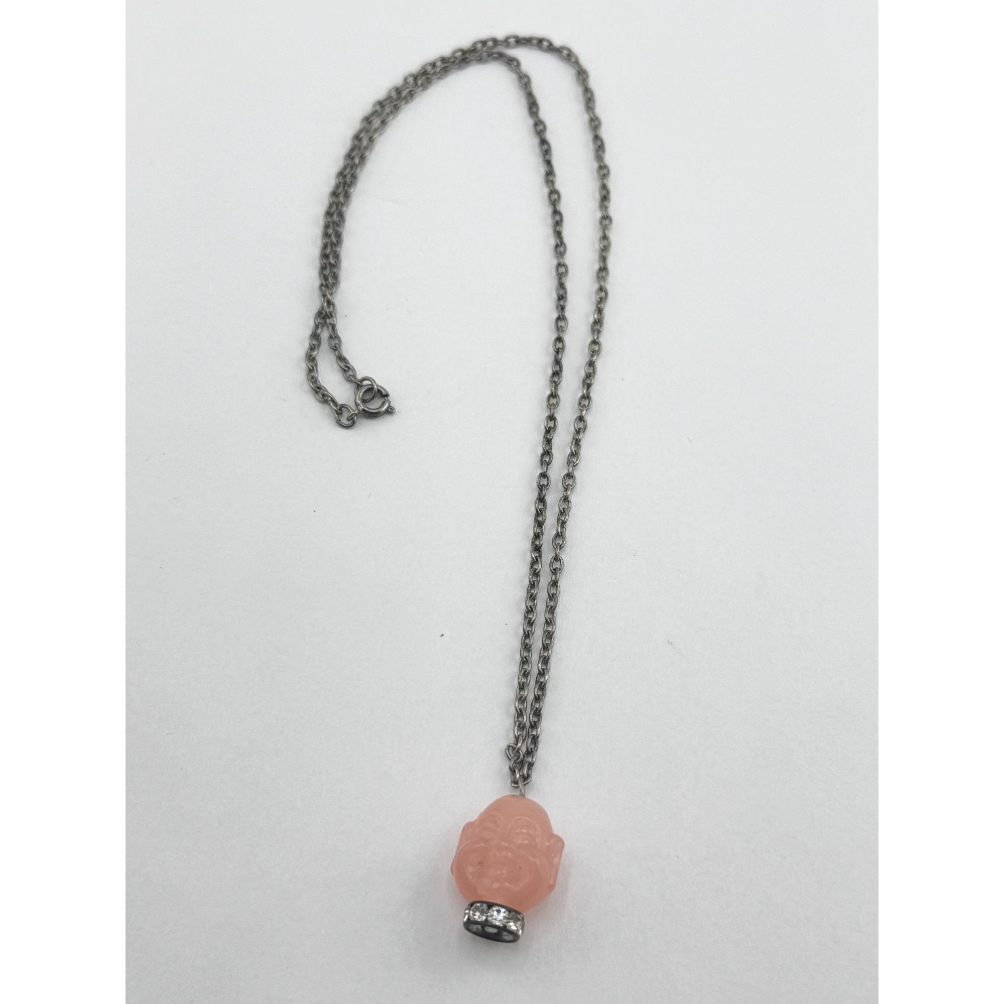 Vintage Vintage pink rhinestone Buddha charm necklace Size ONE SIZE - 3 Thumbnail