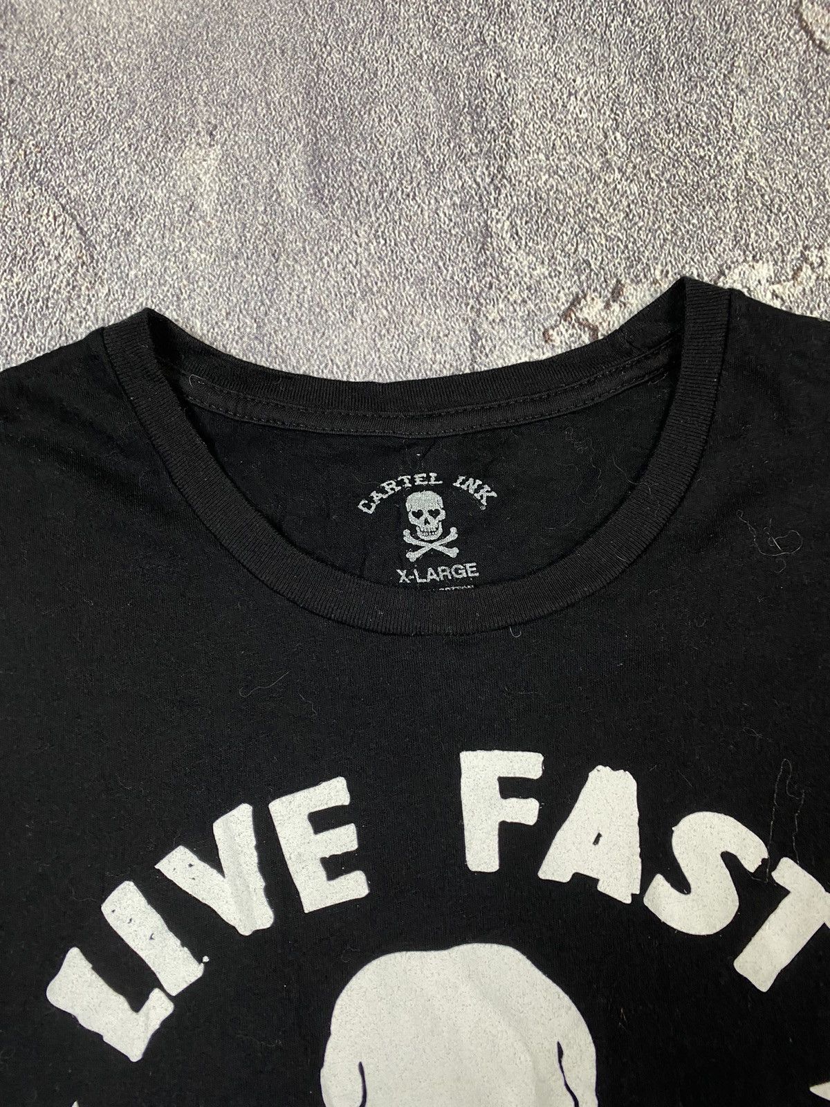 20471120 × Beauty Beast Y2K Live Fast Die Pretty Skull Glamour T-shirt Size L / US 10 / IT 46 - 4 Thumbnail