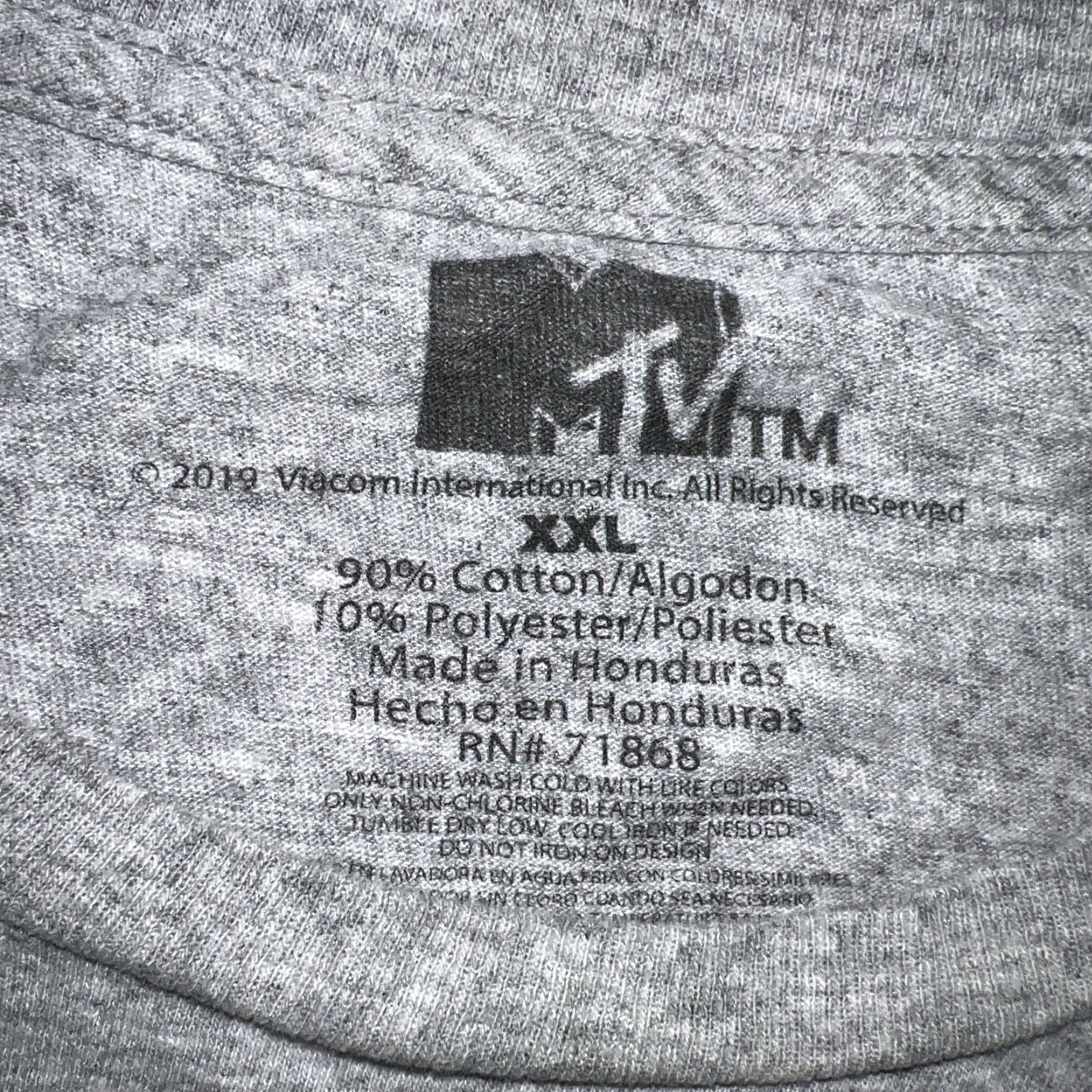 Logo 7 VINTAGE Official MTV Fingerprint ID Logo Shirt 2XL Gray Teal Pink Graphic Tee Music Unisex Adults Short Sleeve Crew Neck 80s Authentic New Size US XXL / EU 58 / 5 - 3 Thumbnail