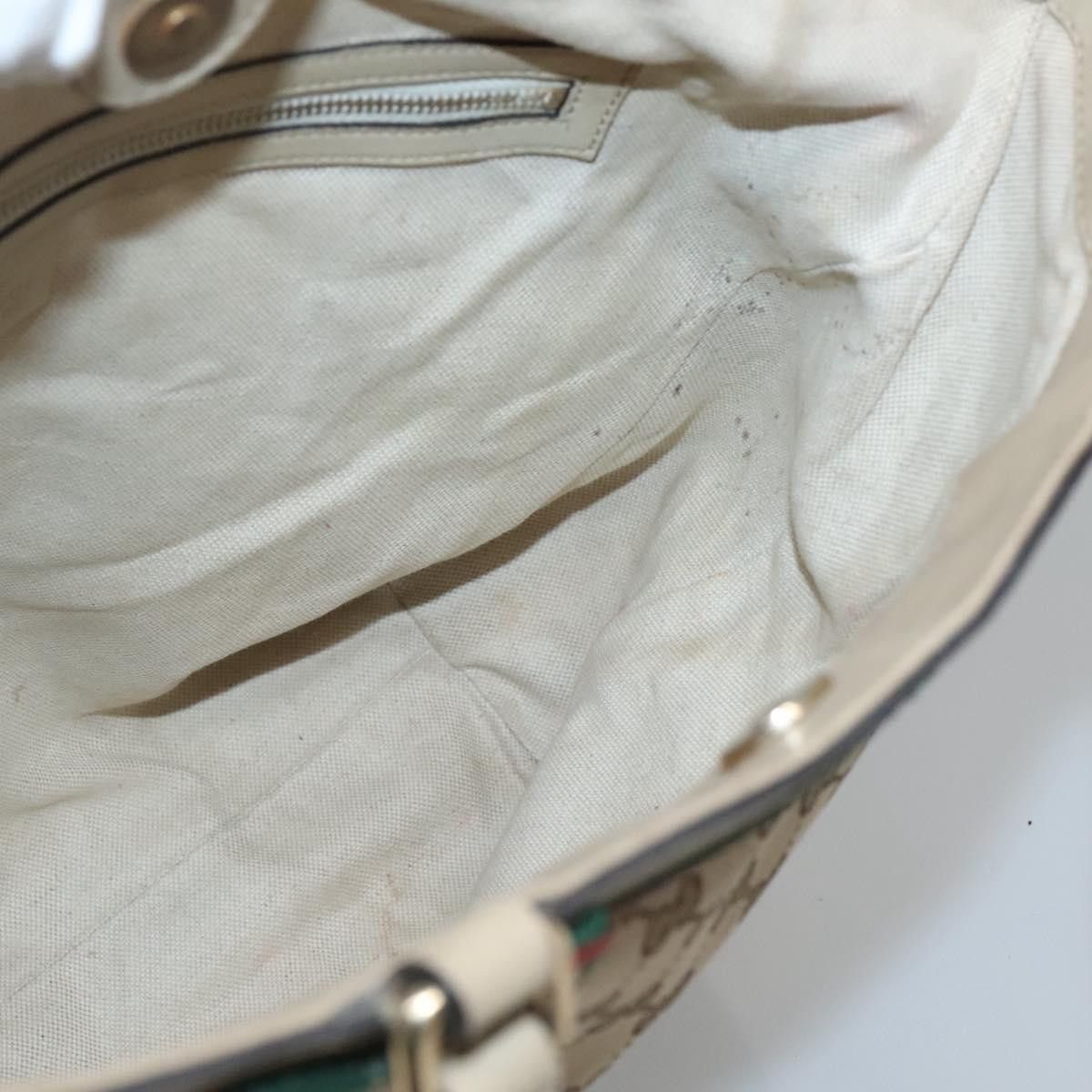Gucci GUCCI GG Canvas Web Sherry Line Tote Bag Beige Gold Size ONE SIZE - 18 Thumbnail