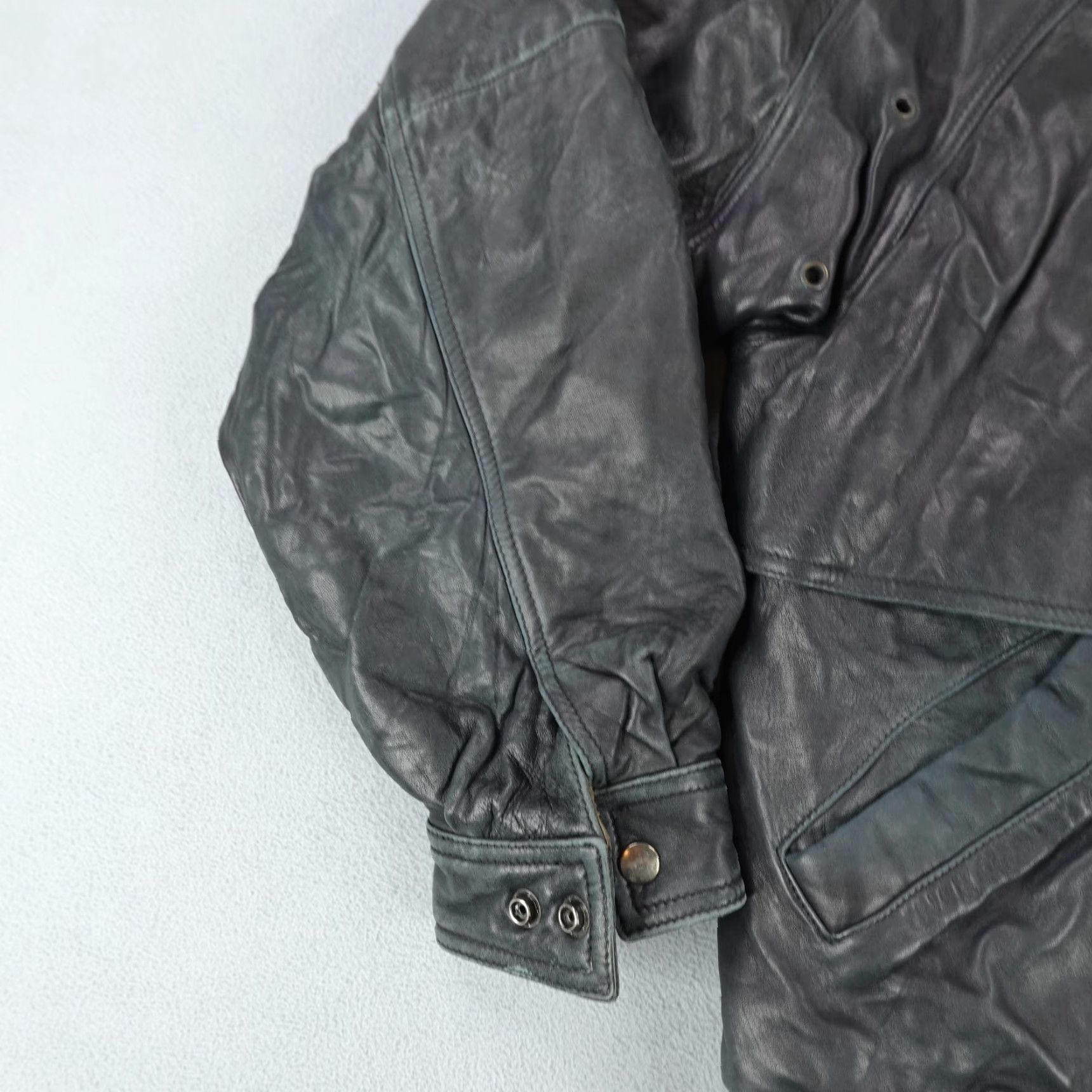 Vintage VINTAGE Marc New York Jacket Mens XL Tall Black Genuine Leather Coat Zip Snap Up 90s Biker Mens Size US XL / EU 56 / 4 - 6 Thumbnail