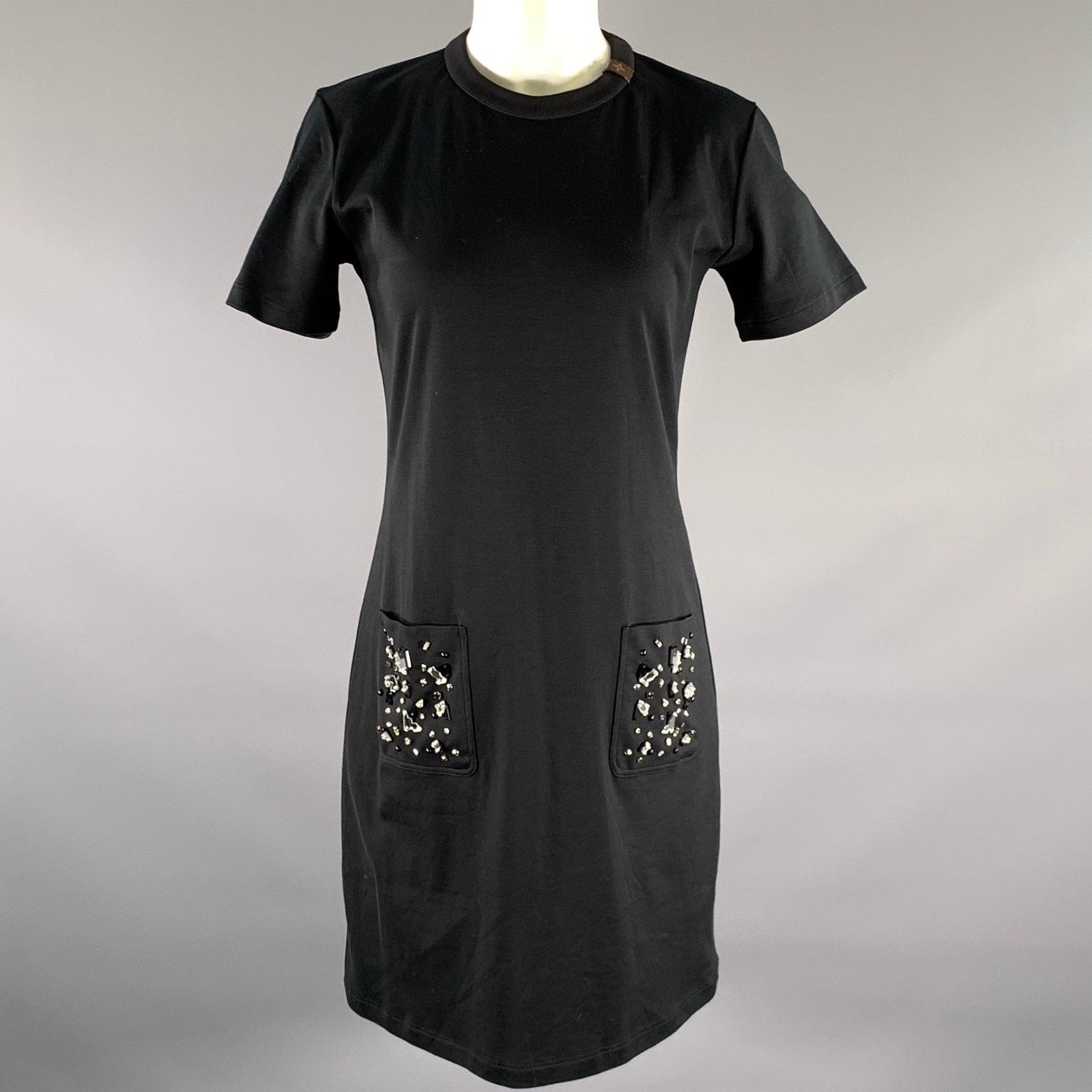 Louis Vuitton LOUIS VUITTON Size M Black Cotton Knee-Length Dress Size M / US 6-8 / IT 42-44 - 1 Thumbnail