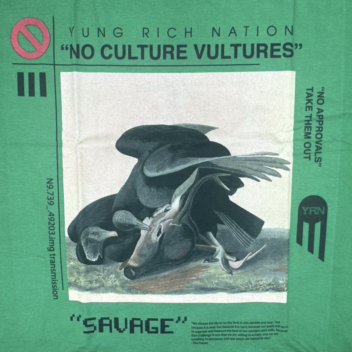 Other YRN Yung Rich Nation Migos No Culture Vultures Green Tee Size US XL / EU 56 / 4 - 2 Thumbnail
