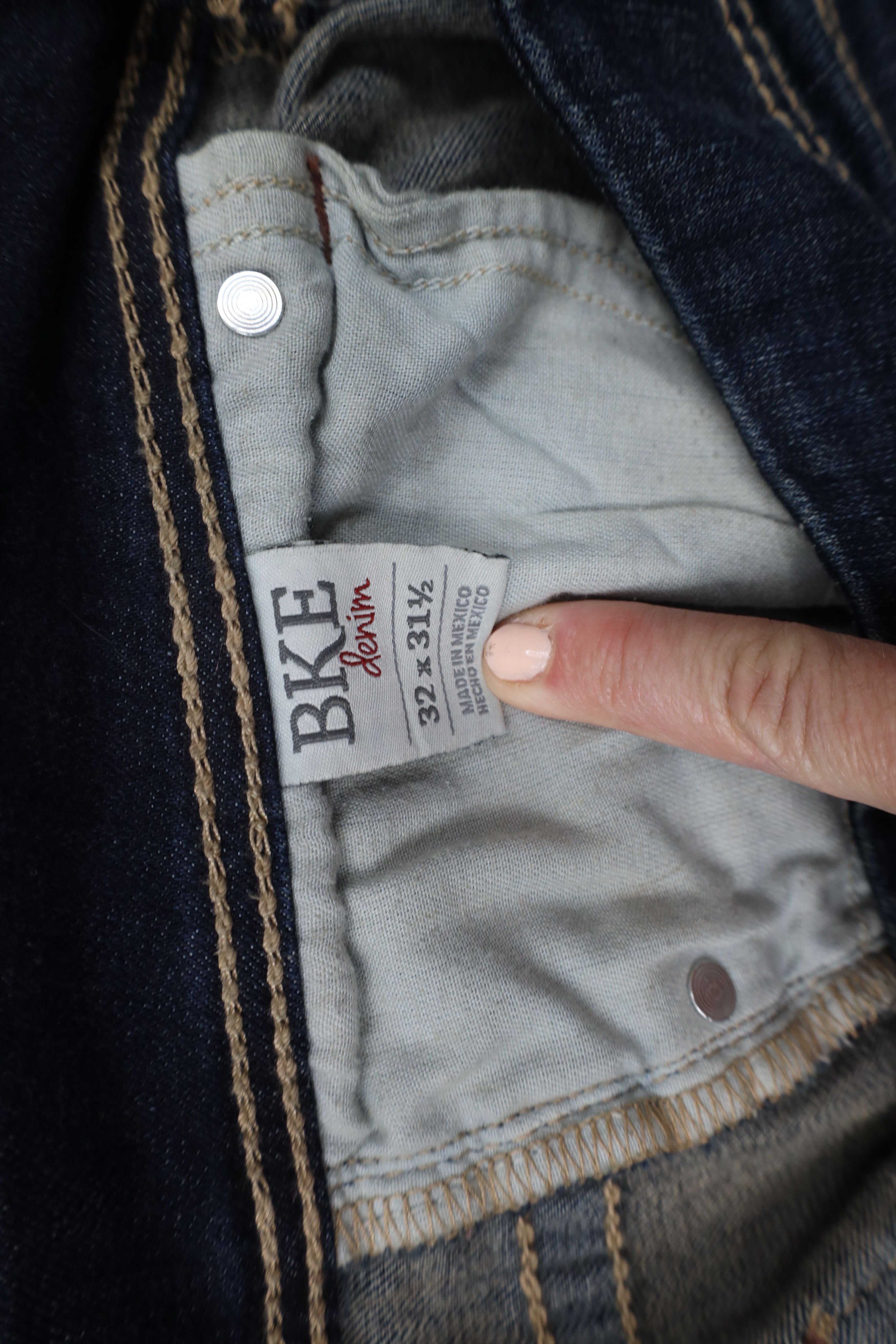 BKE × Vintage Buckle BKE Thick Stitch Stretch Culture Denim Jeans Blue Size 32" / US 10 / IT 46 - 8 Thumbnail