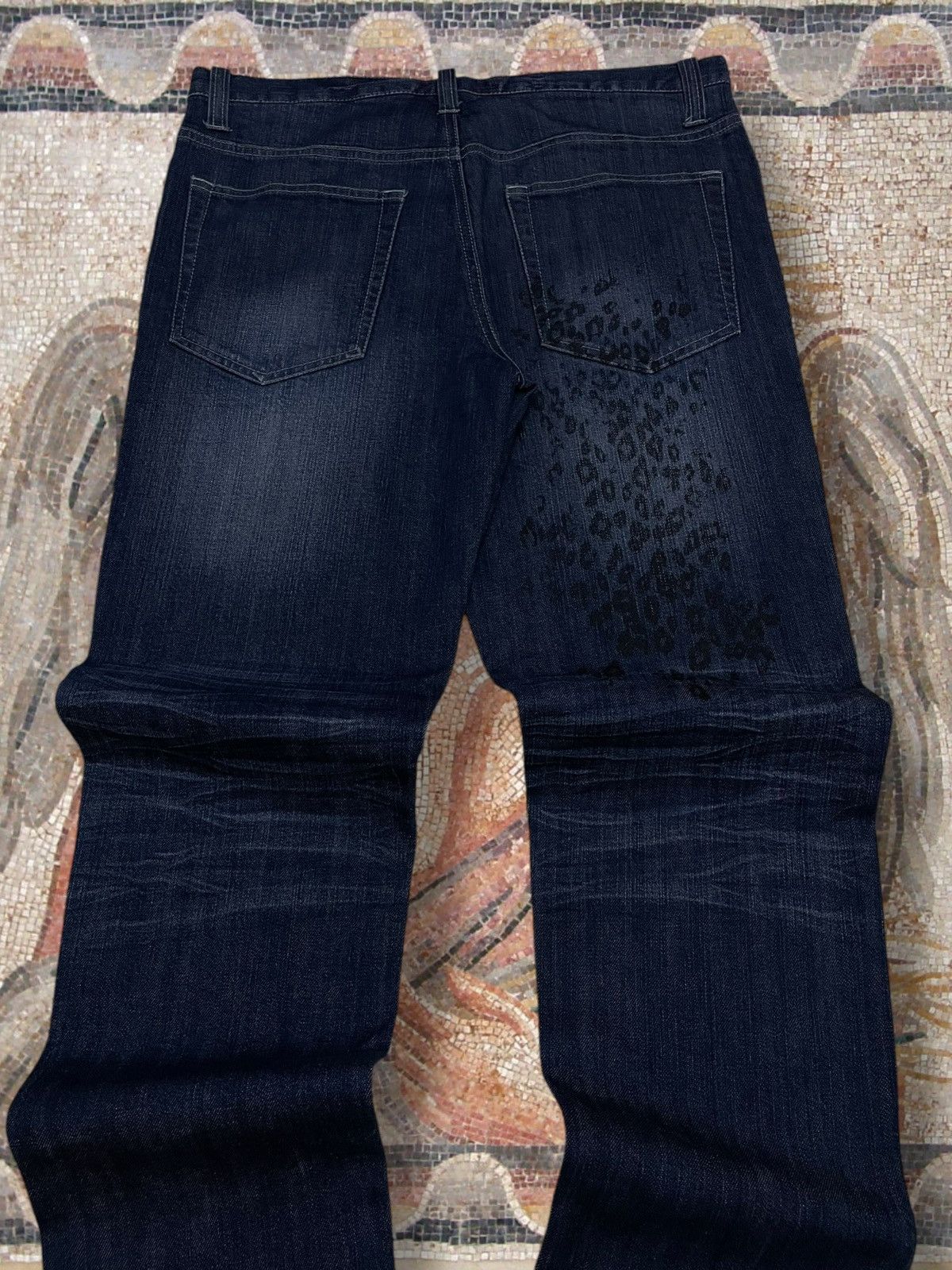 Japanese Brand Vintage Og 1990s Designer Japan Rubik Leopard Print Denim Size US 32 / EU 48 - 11 Thumbnail