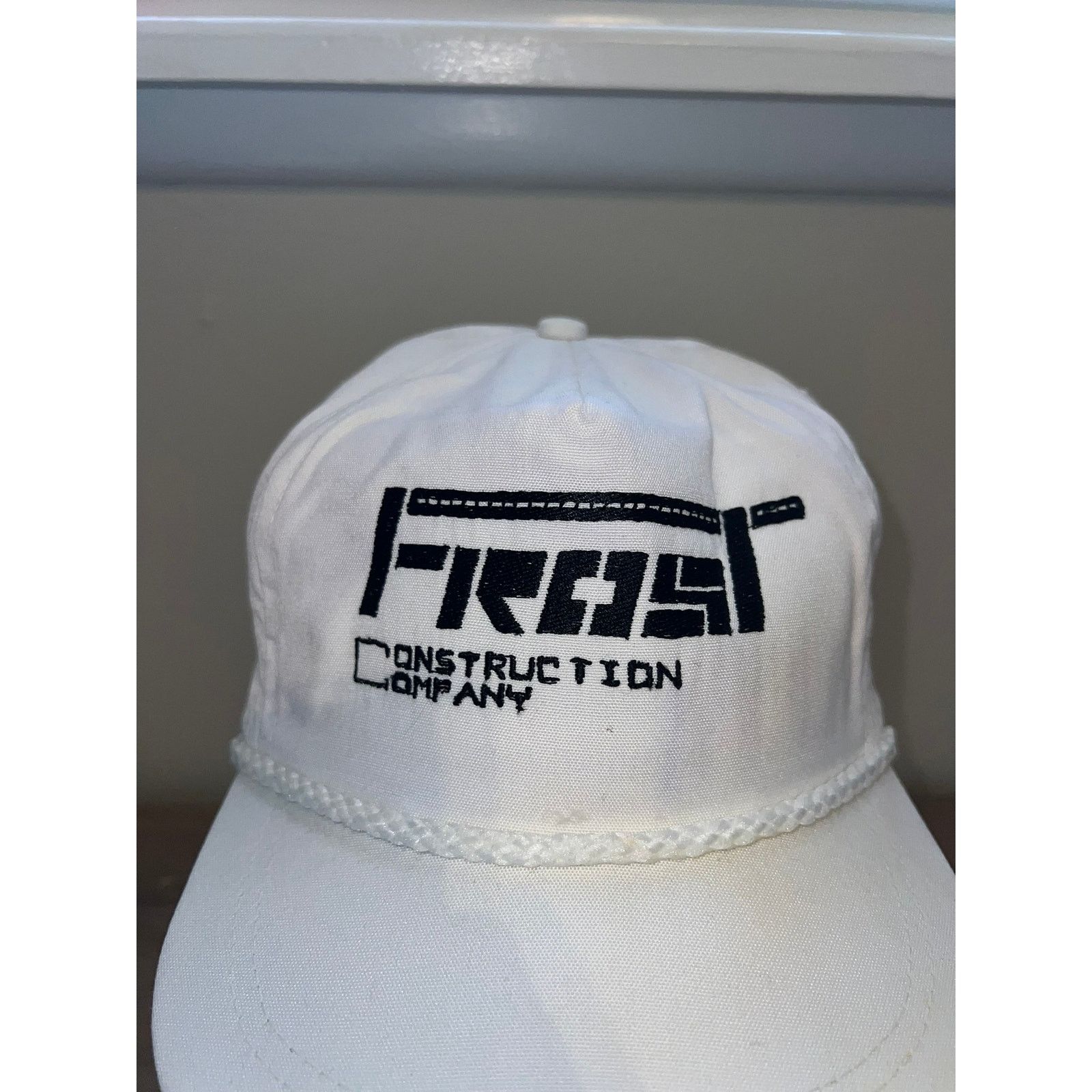 Vintage Frost Construction Company white Stitched Hat Headwear VTG Size ONE SIZE - 3 Thumbnail