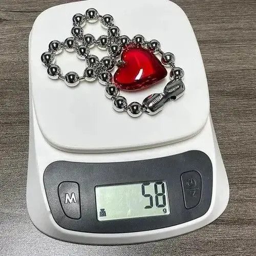 Jewelry Big Red Heart Chain Goth Punk Jewelry Pop Electro Necklace Size ONE SIZE - 8 Thumbnail