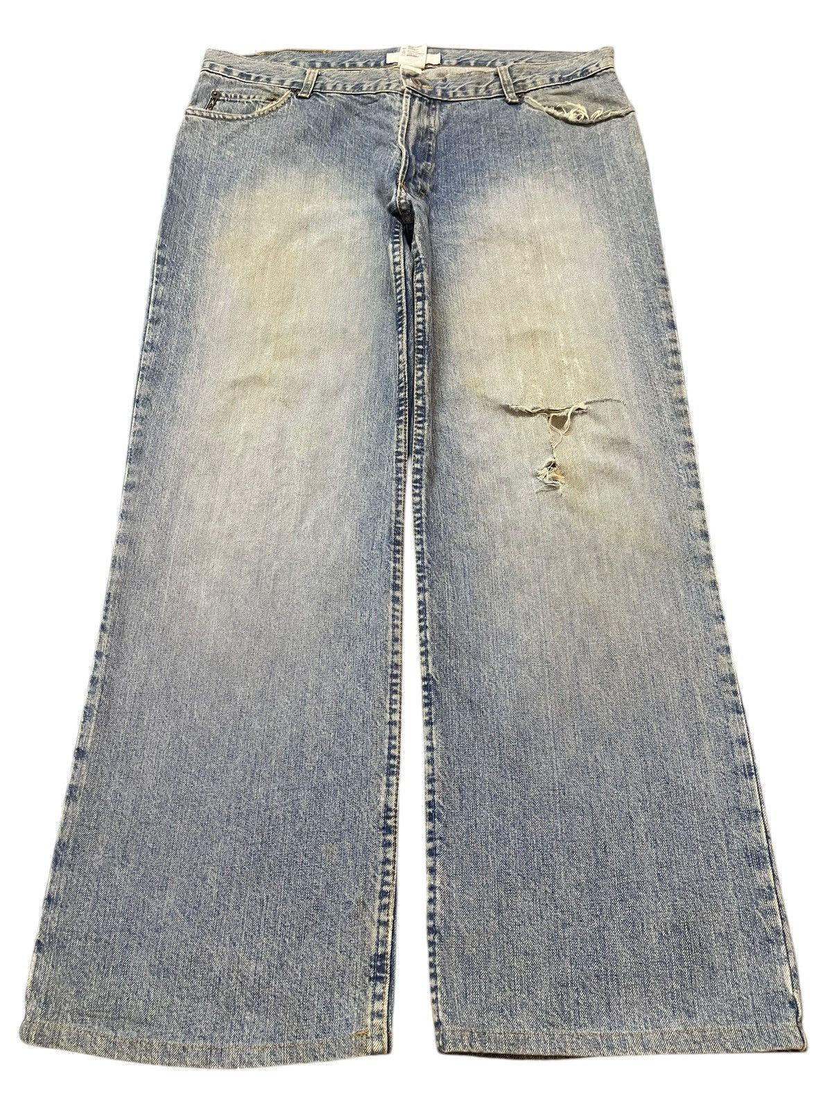 Armani Exchange Vintage Armani Exchange Faded Wash Distress Baggy Jeans Size US 36 / EU 52 - 1 Thumbnail
