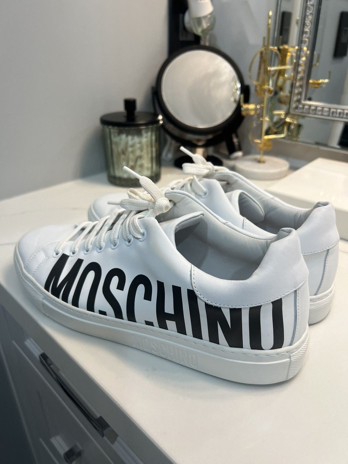 Moschino Moschino Logo-Printed Lace-Up Sneakers Size US 11 / EU 44 - 5 Thumbnail