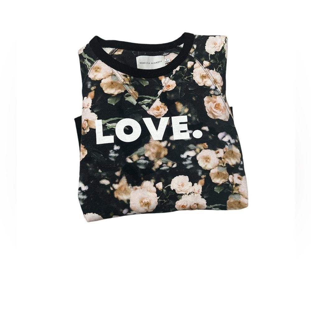 Designer Rebecca Minkoff Jennings Black and Pink Floral Print sweater Size S / US 4 / IT 40 - 4 Thumbnail