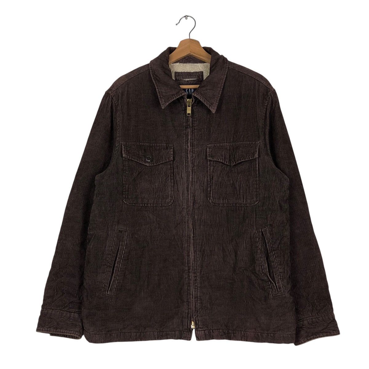📌Vintage Corduroy Bomber Biker Jacket Gap Shearling