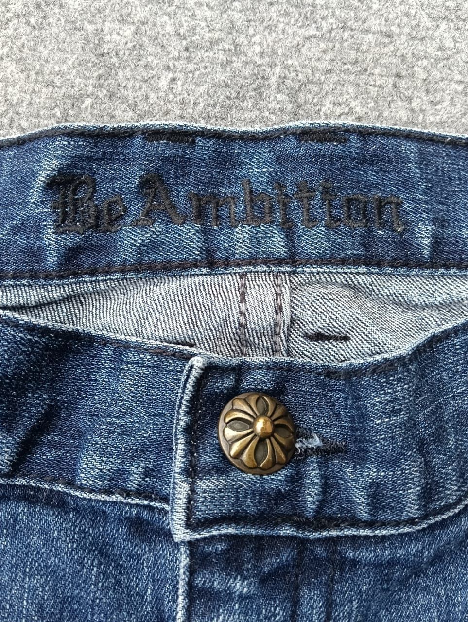 Affliction Be Ambition Japanese Denim Jeans Chrome Hearts Style Button. Size US 35 - 6 Thumbnail